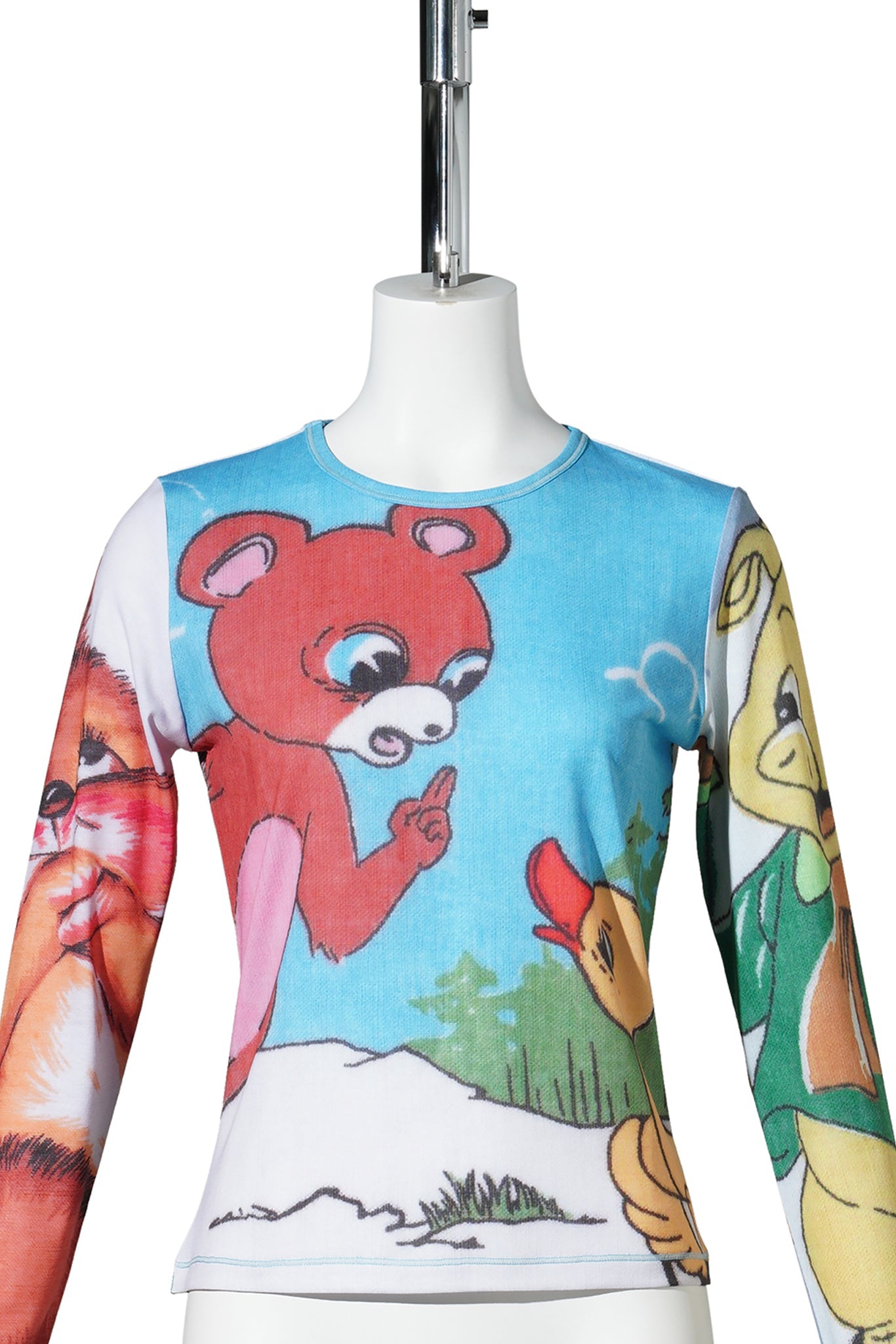 "EXCLUSIVE" LONG SLEEVE FITTED JERSEY TOP / MULTI