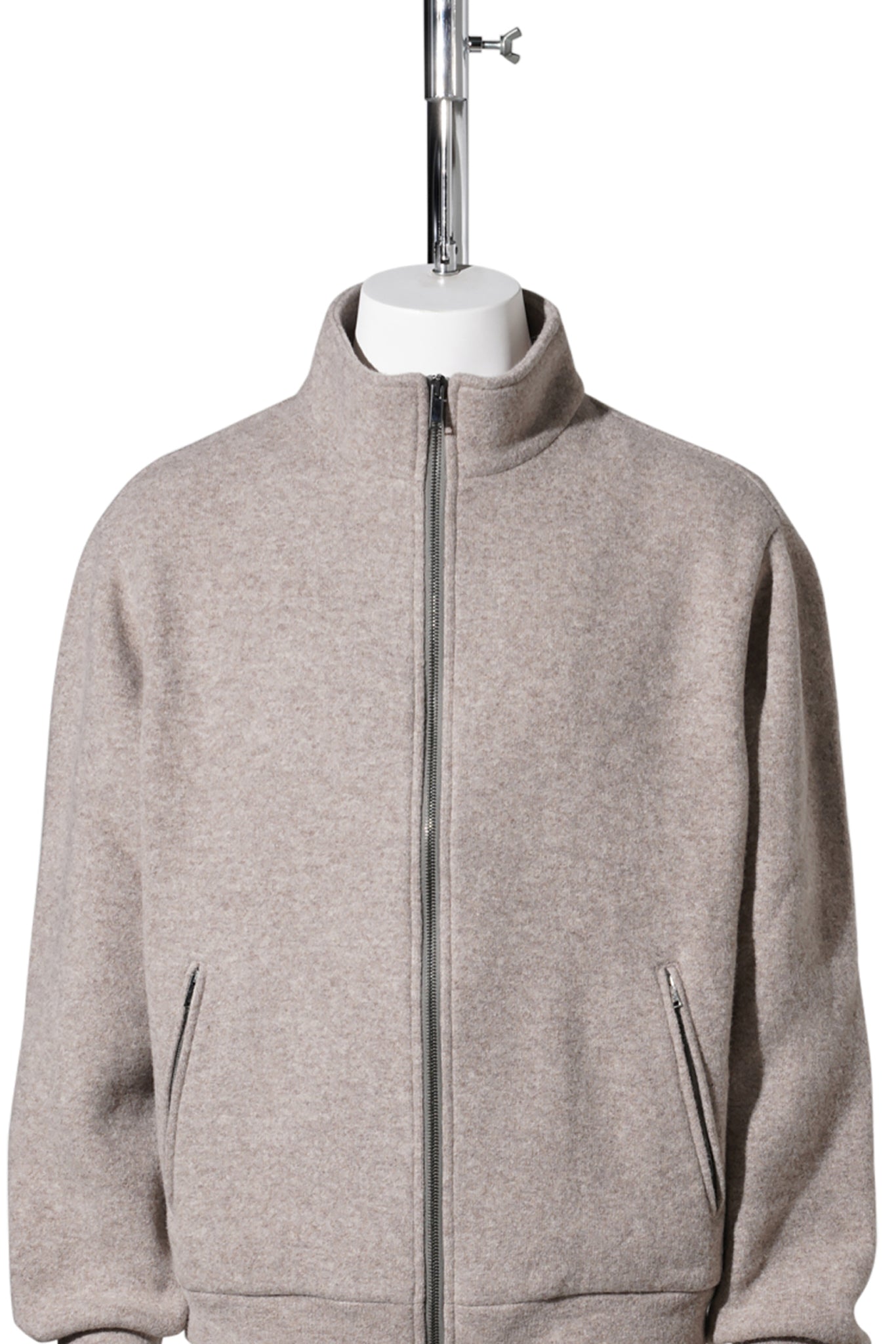 VIRGIN WOOL DRAPE FLEECE / TAUPE