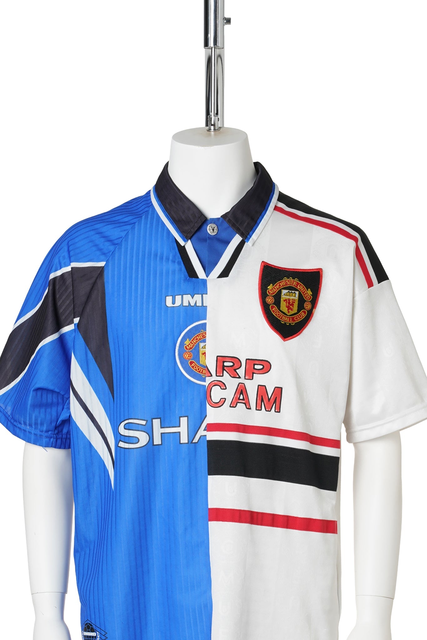 RECONSTRUCTED HYBRID VINTAGE SHORTSLEEVEFOOTBALL JERSEY (MANCHESTER UNITED 1996 and1997) / MULTI COLOUR