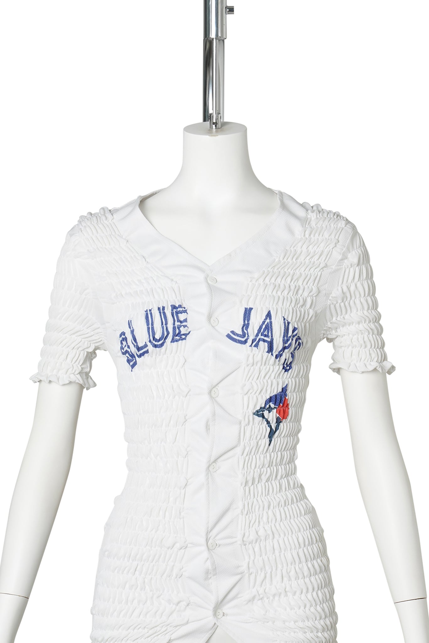RECONSTITUTED SHIRRED BASEBALL JERSEY / MULTI