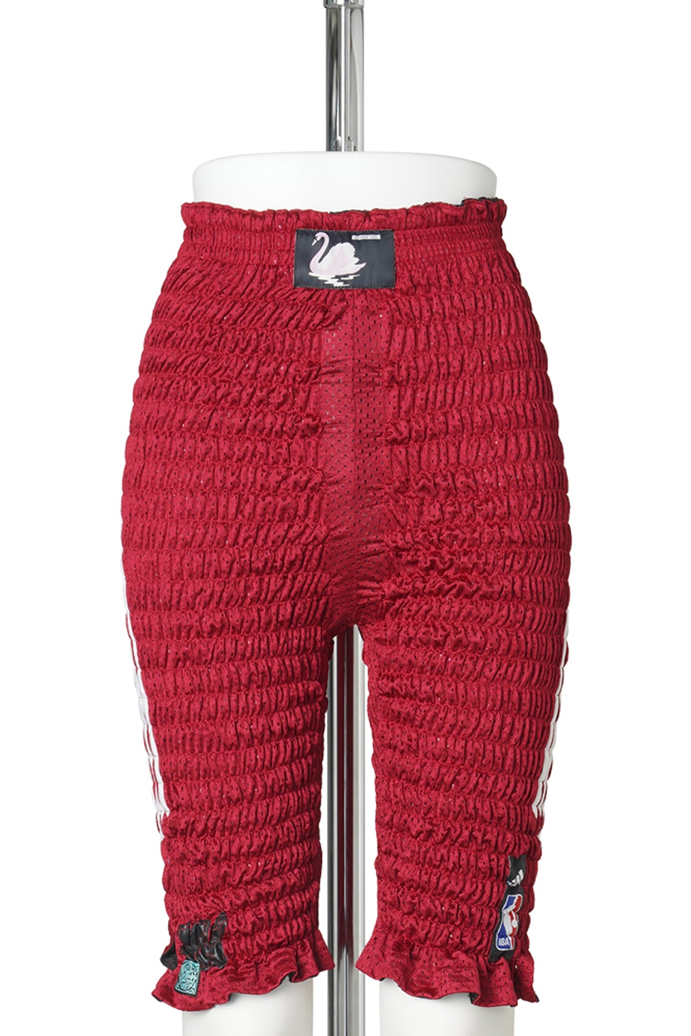 RECONSTITUTED SHIRRED BASKETBALL SHORTS / MULTI