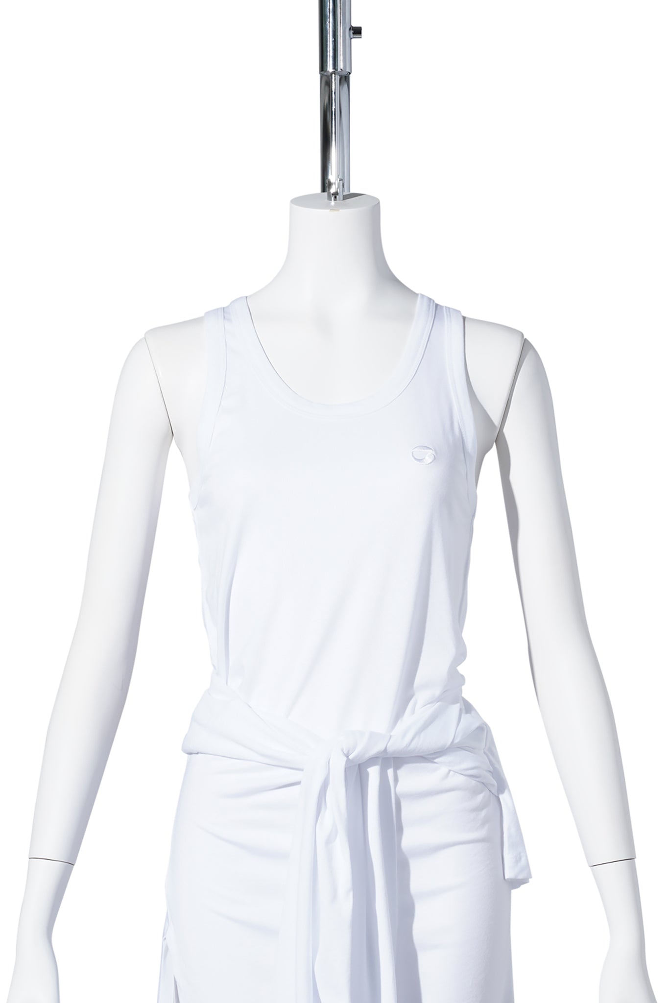 KNOTTED JERSEY DRESS / WHITE