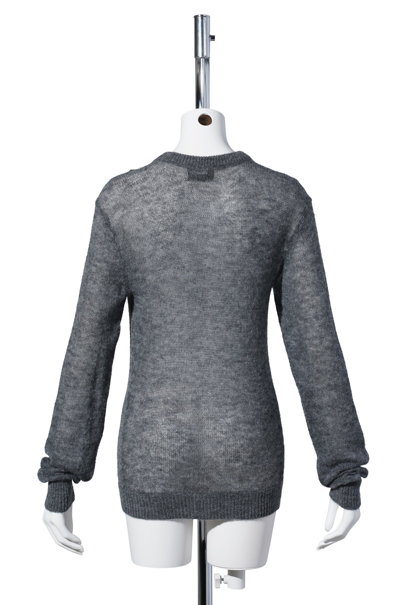 BUCKLE CUT-OUT SWEATER / GREY