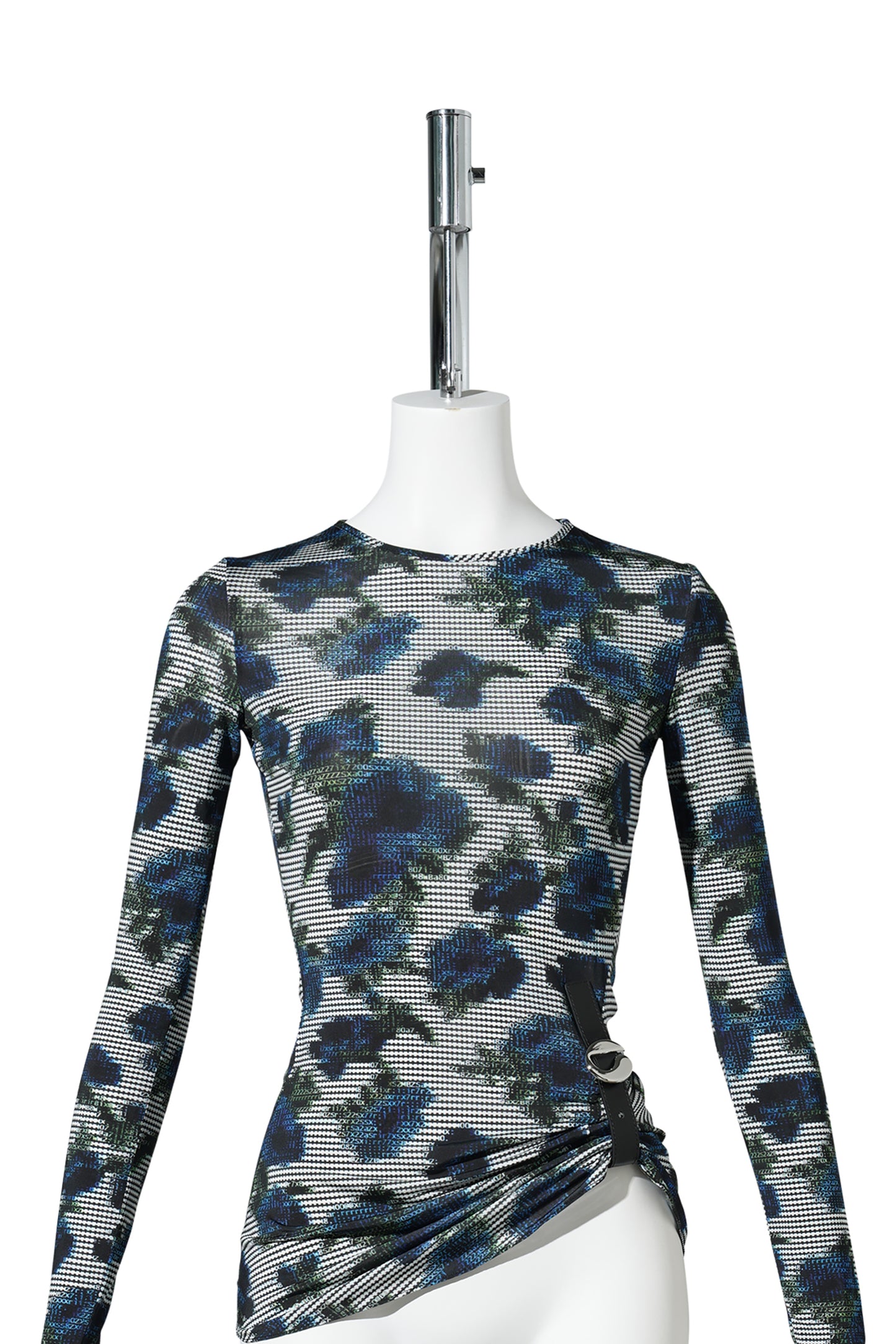 SUSPENDED ASCII TOP / PRINT BLUE