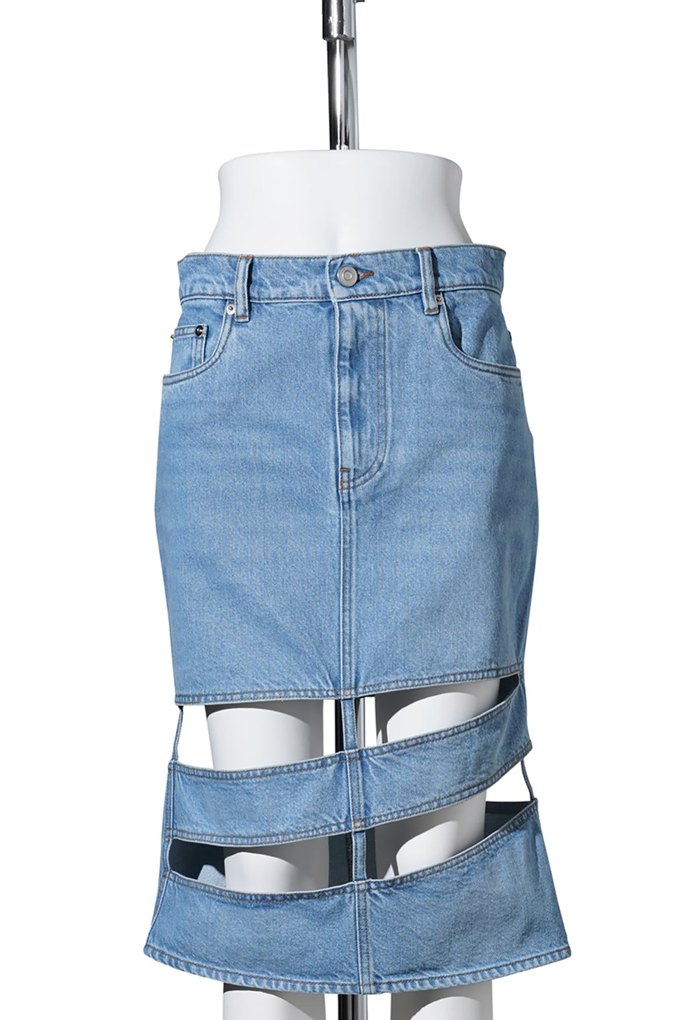 SPIRAL DENIM SKIRT / BLUE