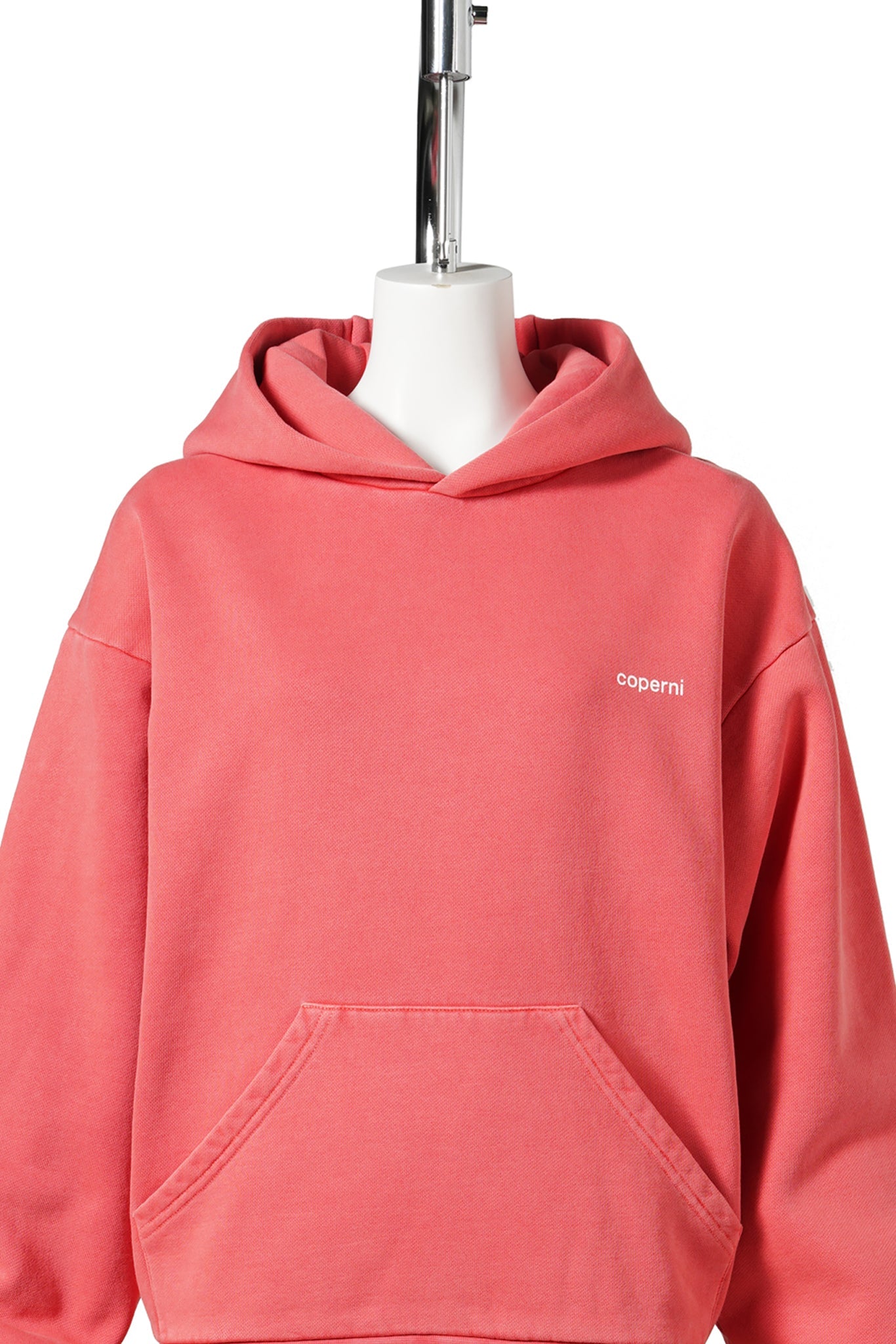 KNITTED HORN HOODIE / RED-WHITE PRINT