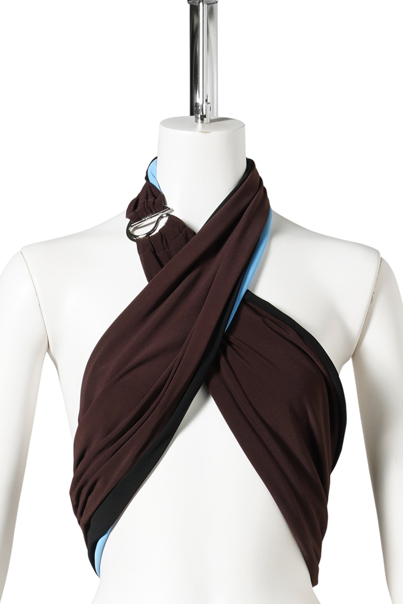 CROSSED TOP / BLUE MULTI
