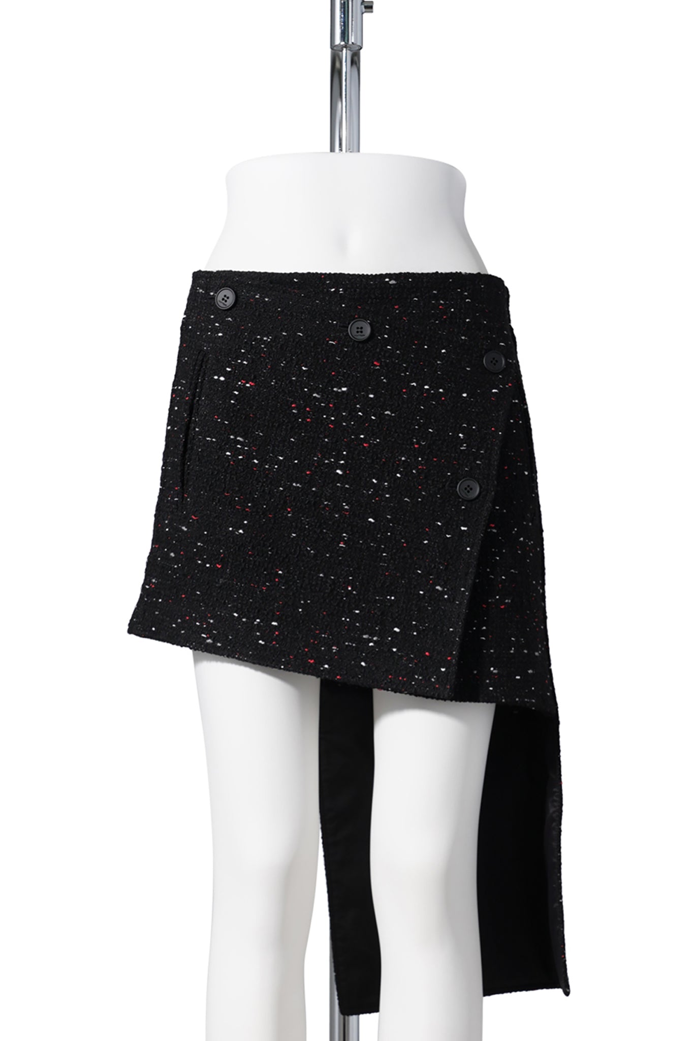 MINI-SKIRT OBLIQUE TWEED / BLACK