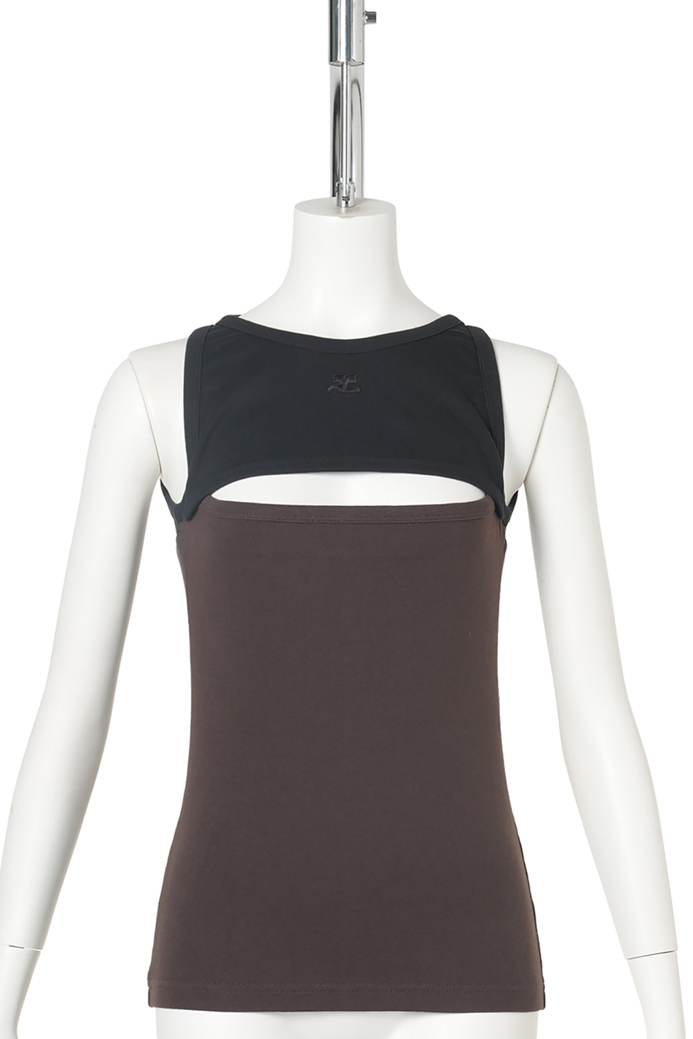 TANK TOP SLASH CONTRAST / B259:BURNT RED/BLACK