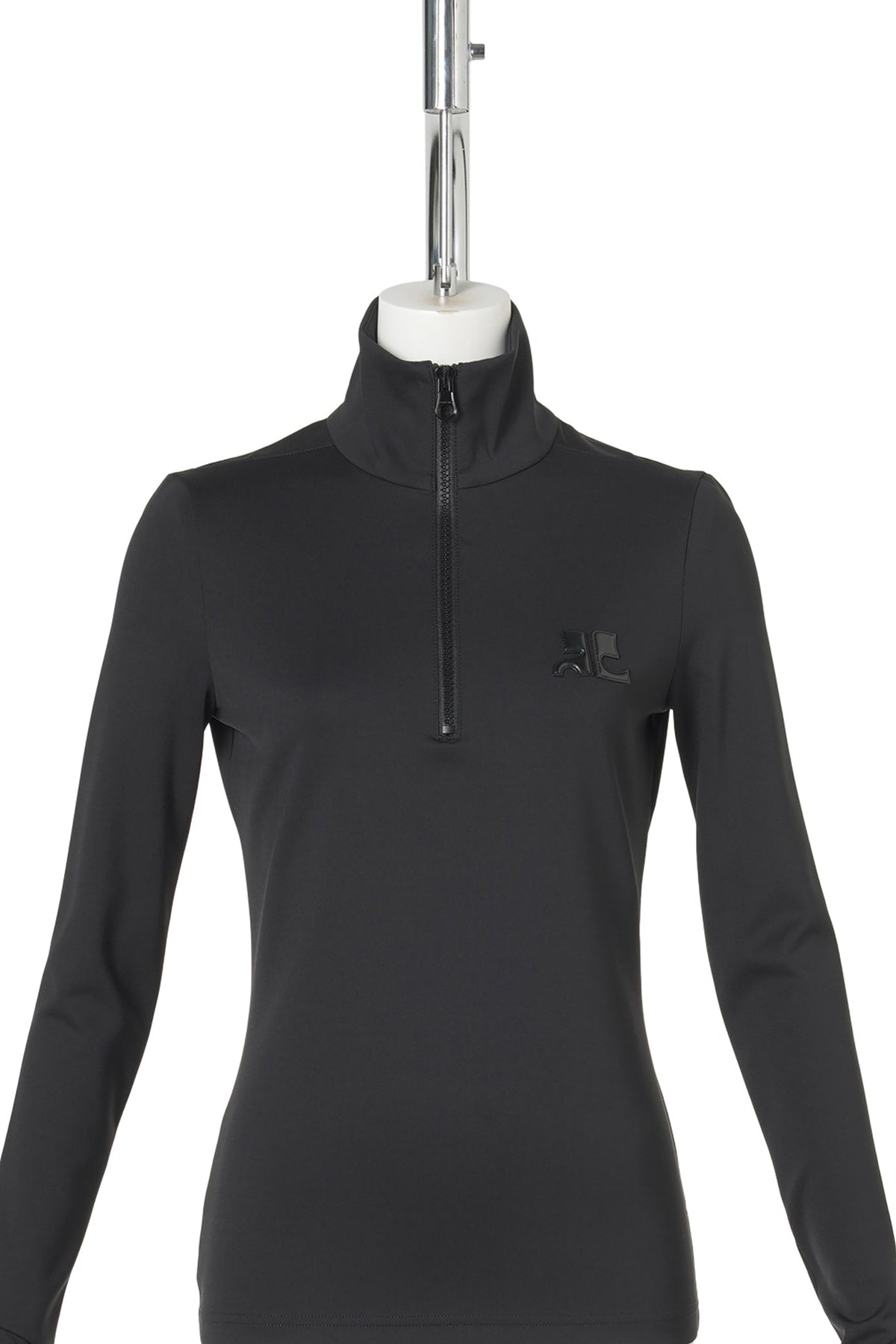 LS TOP ZIPPED 2ND SKIN MOCKNECK / 9999:BLACK