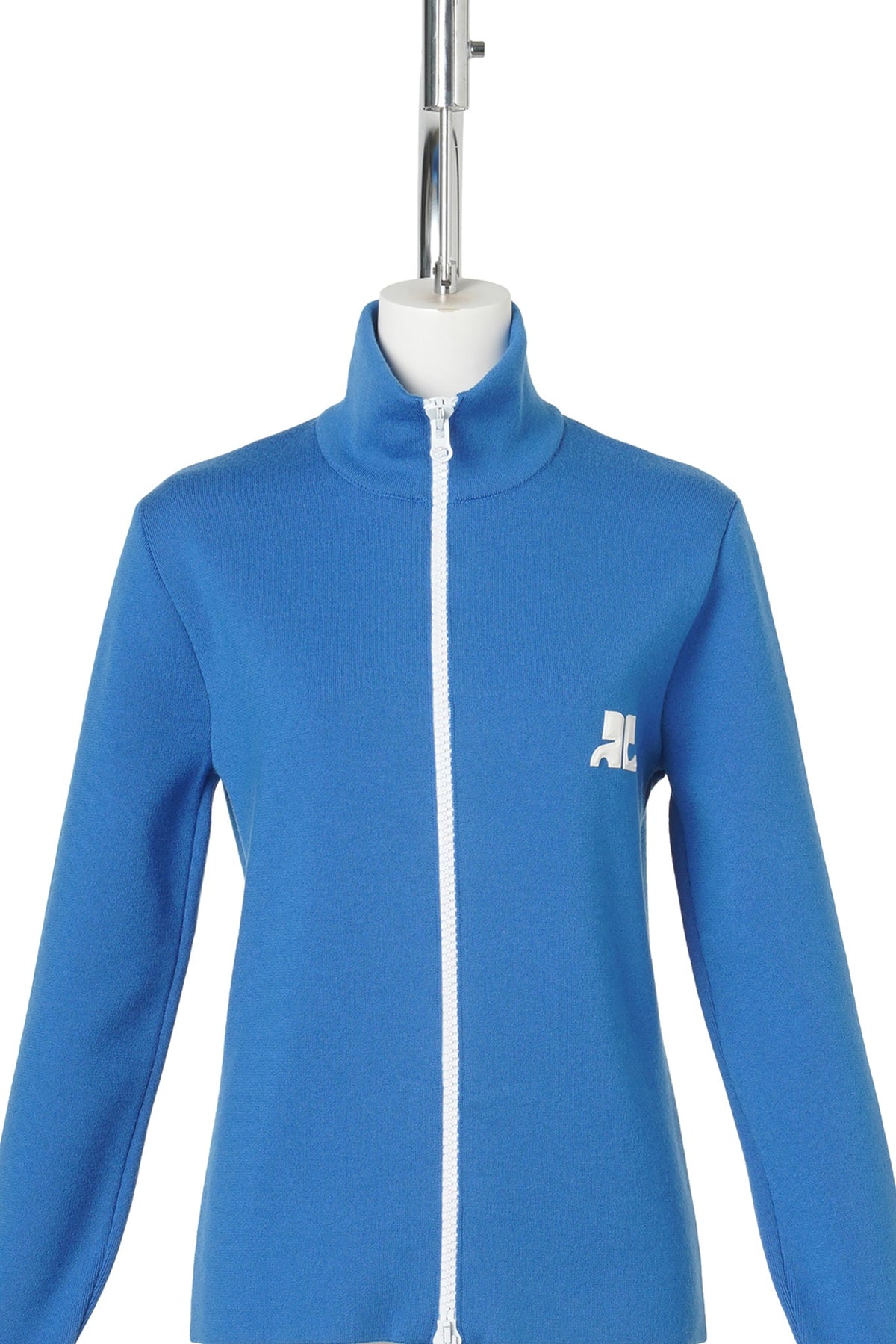 CARDIGAN BICOLOR ZIP-UP WOOL / 7050:BLUE