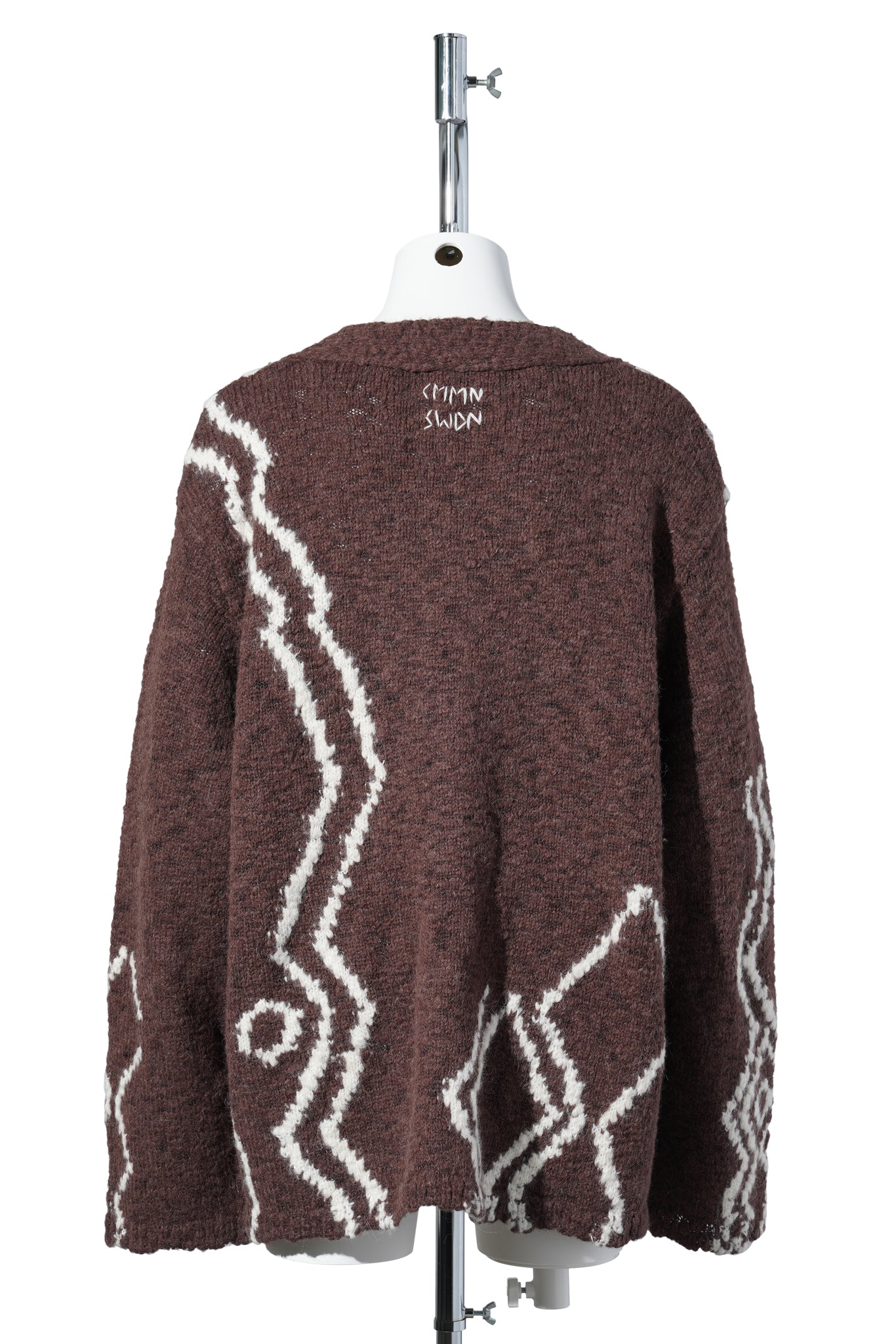 RELAXED FIT CARDIGAN IN TEXTURED ALPACA WOOL / BROWN