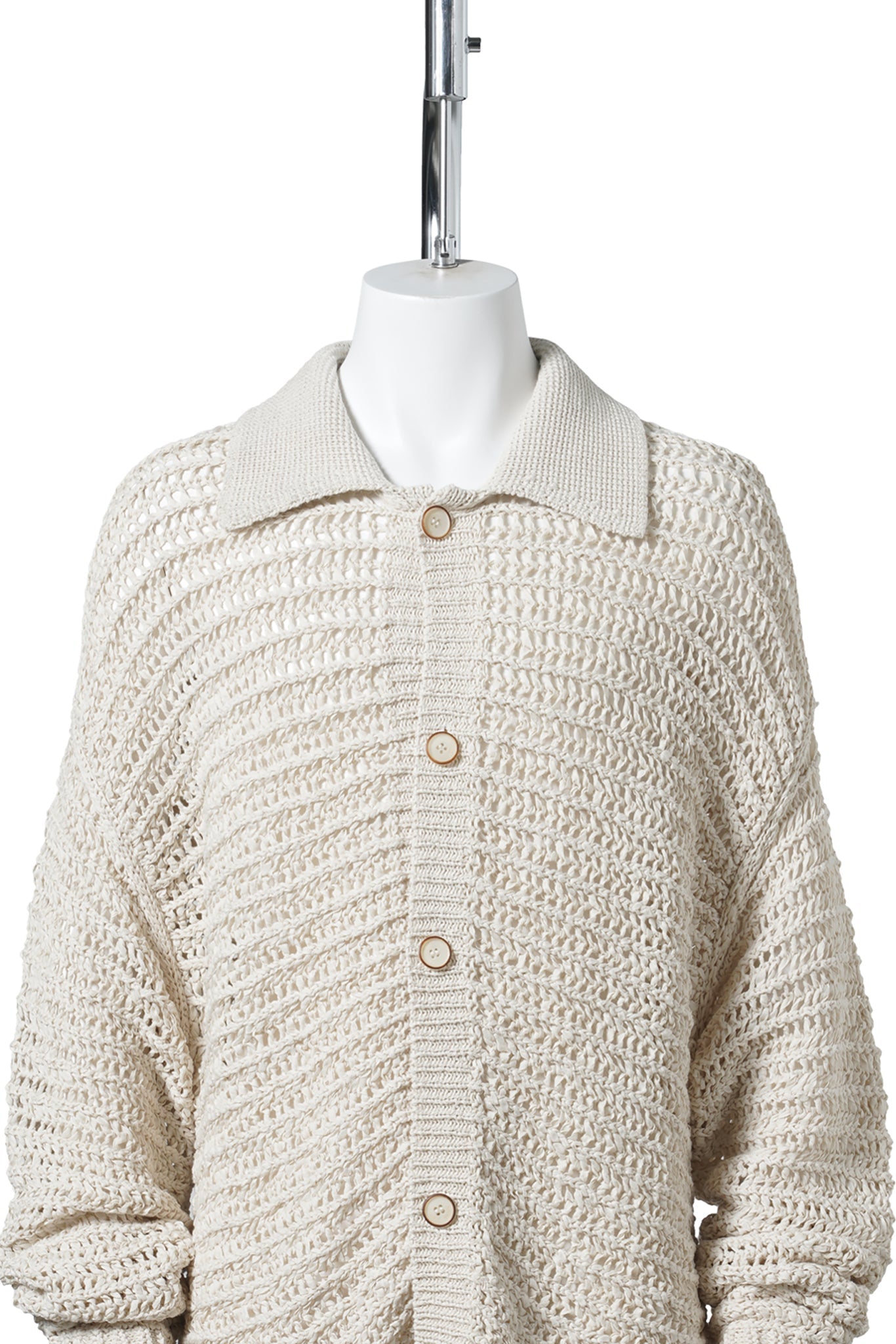 OPEN KNIT CARDIGAN CUT IN A RELAXED FIT / CREAM