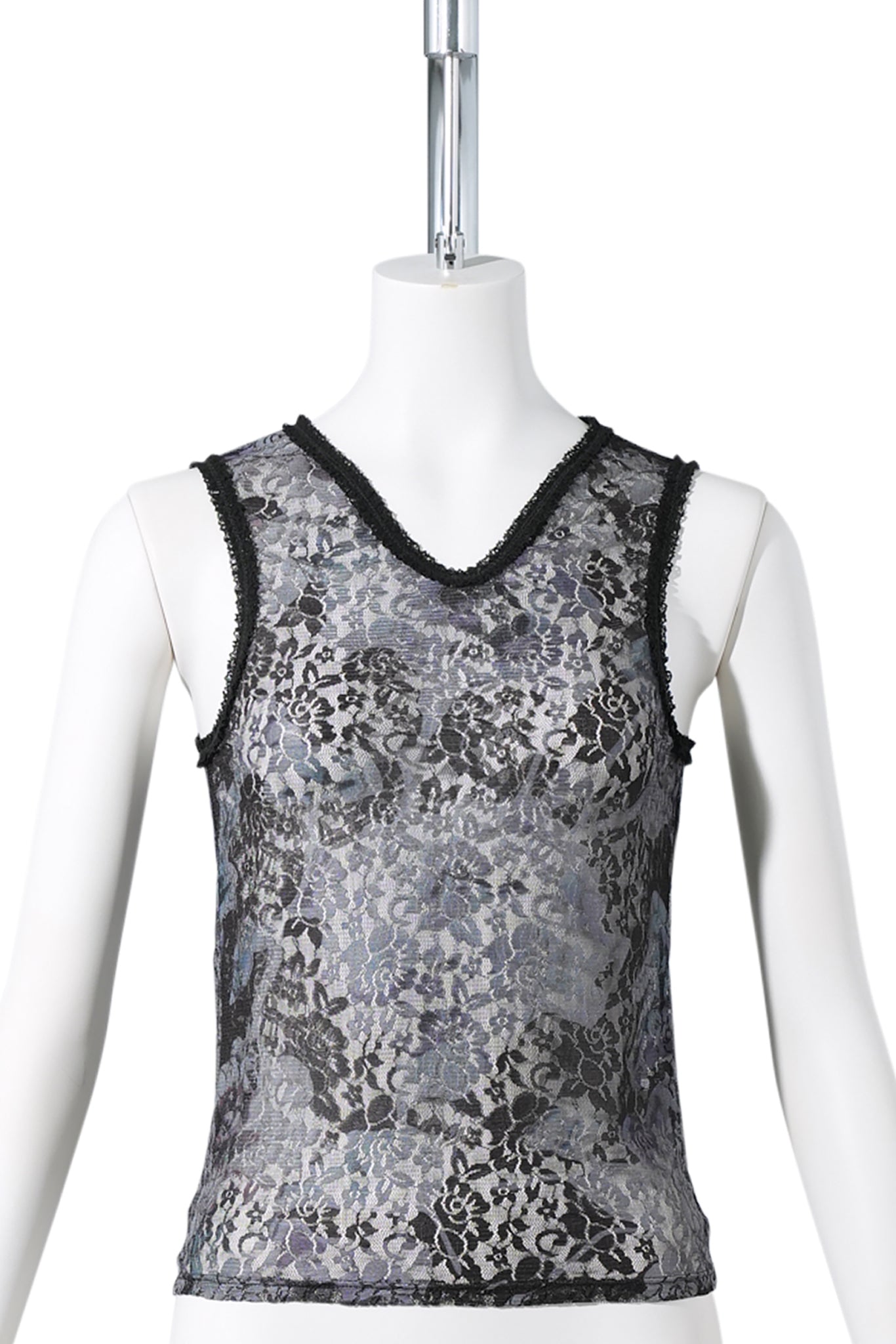 LACE DACHI TOP / BLACK WATERCOLOR ROSES