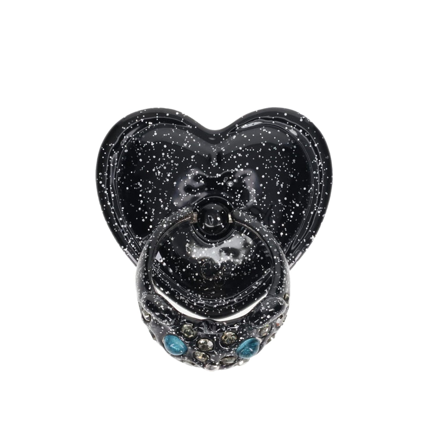 PRINCESS BEAR GRIP RING / GLITTER BLACK