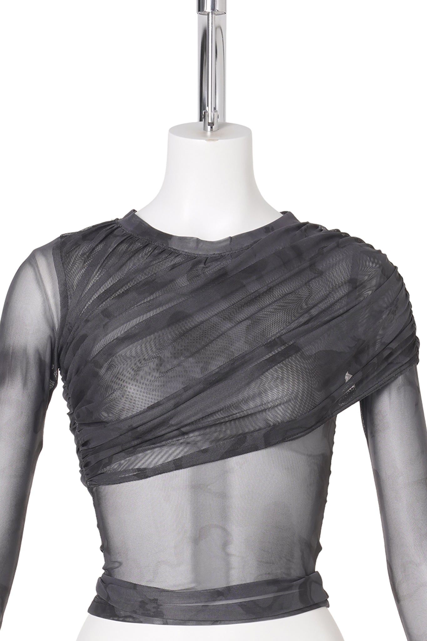 WRAPPED CARDIO CREW / BLACK FLORAL SCRIBBLE