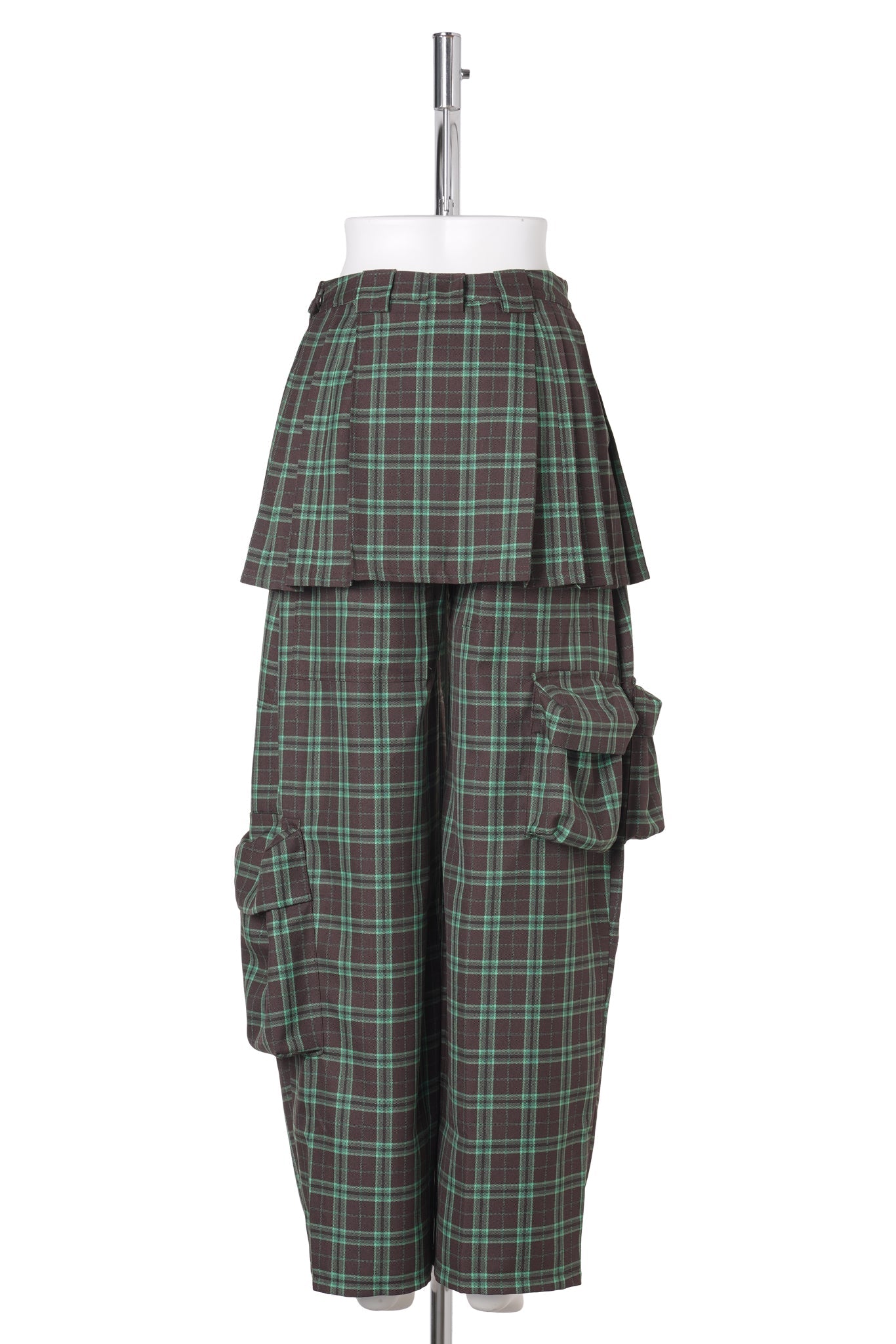 LAWN SKIRT CARGO PANT / JADE PLAID
