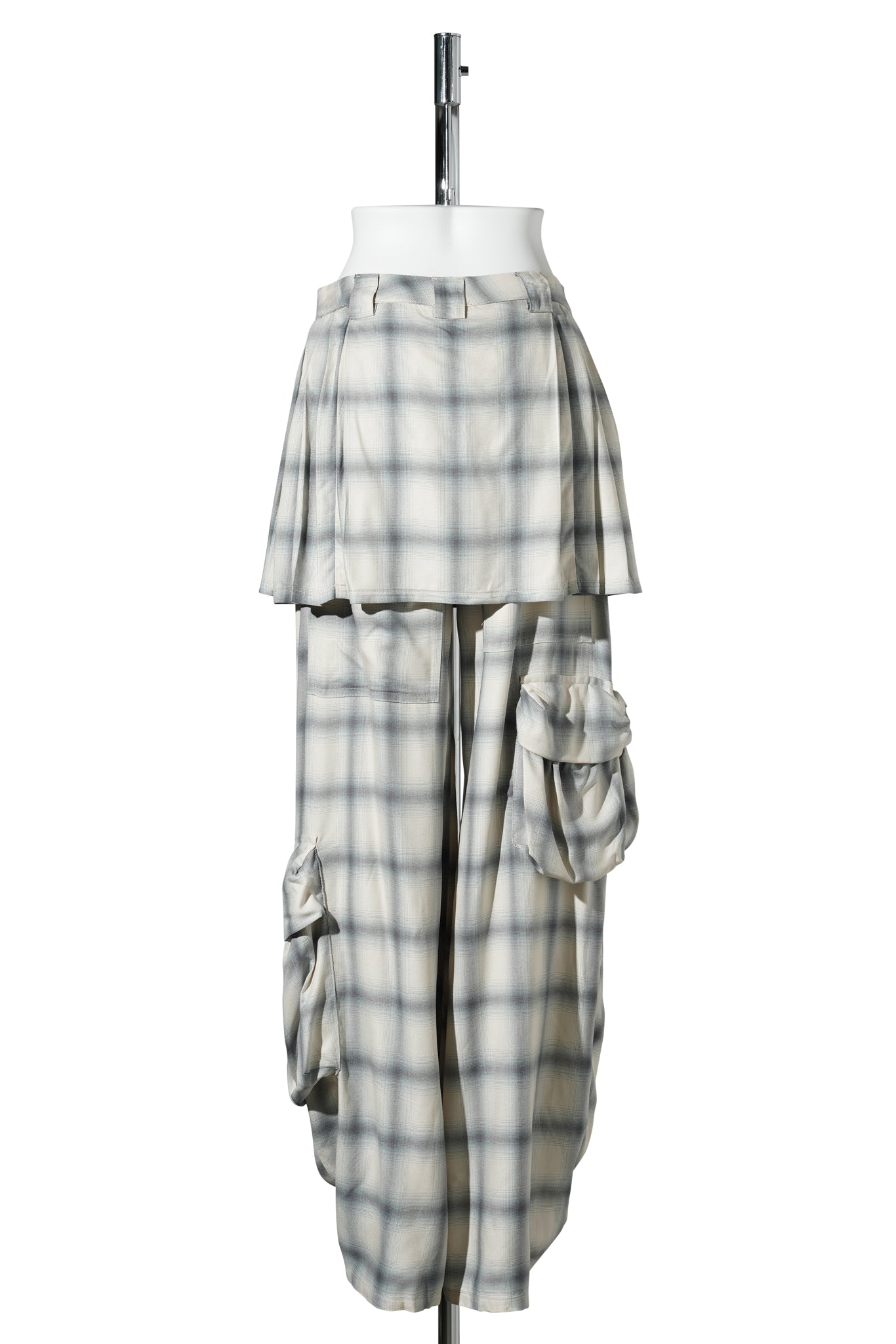 LAWN SKIRT CARGO PANT / CLOUDY PLAID