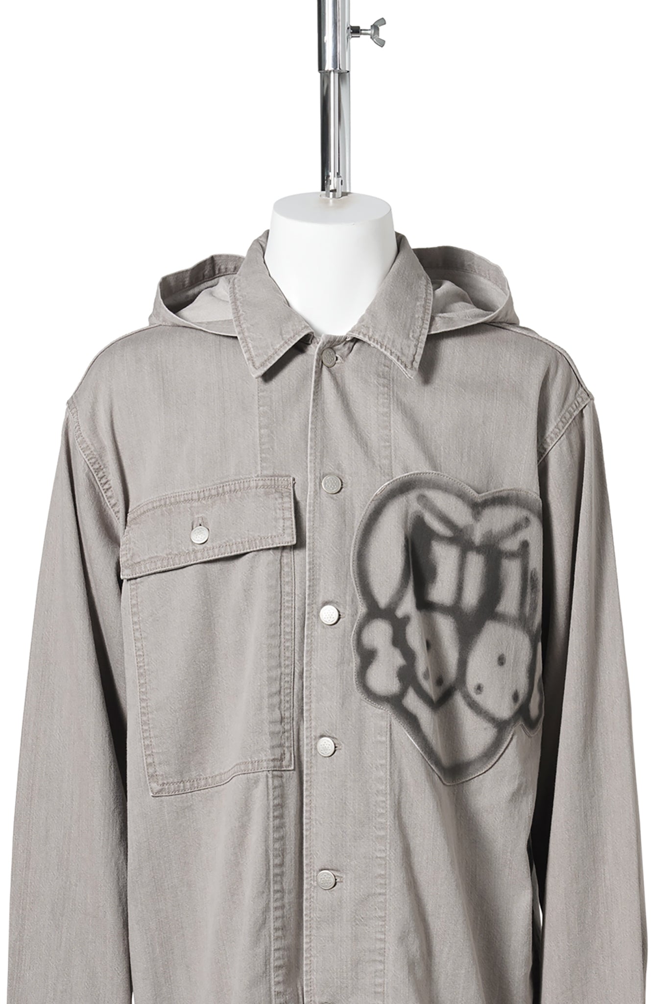 SOLDADO BUTTON DOWN SHIRT w/ DETACHABLE HOOD / GREEN