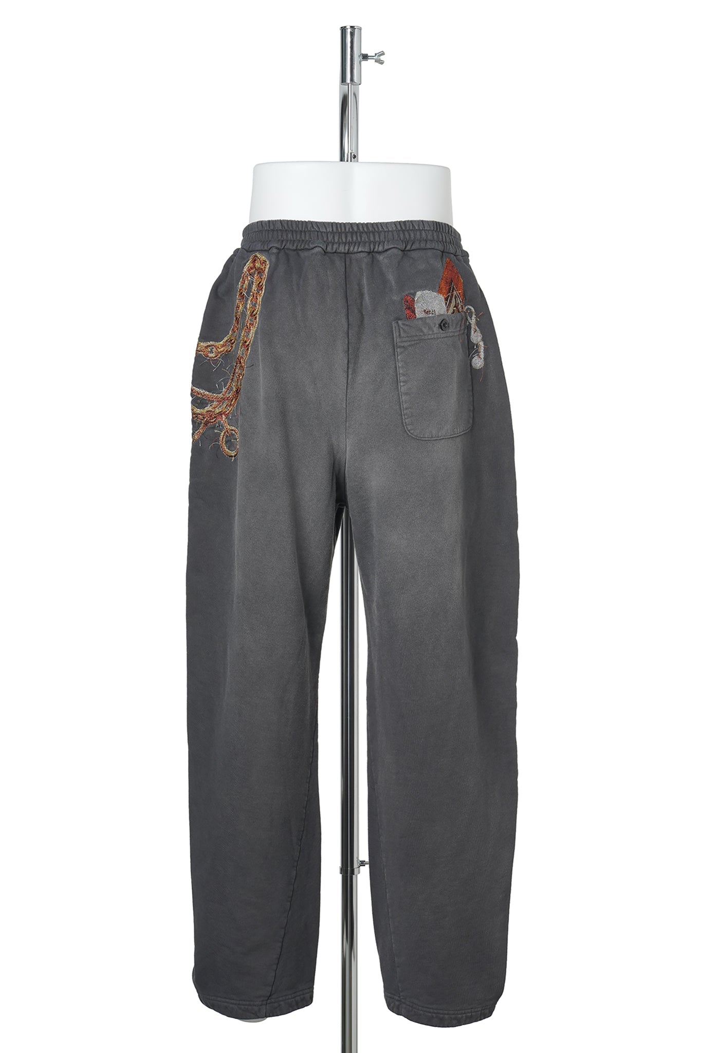TROMPE L'OEIL EMBROIDERY SWEATPANTS / BLACK