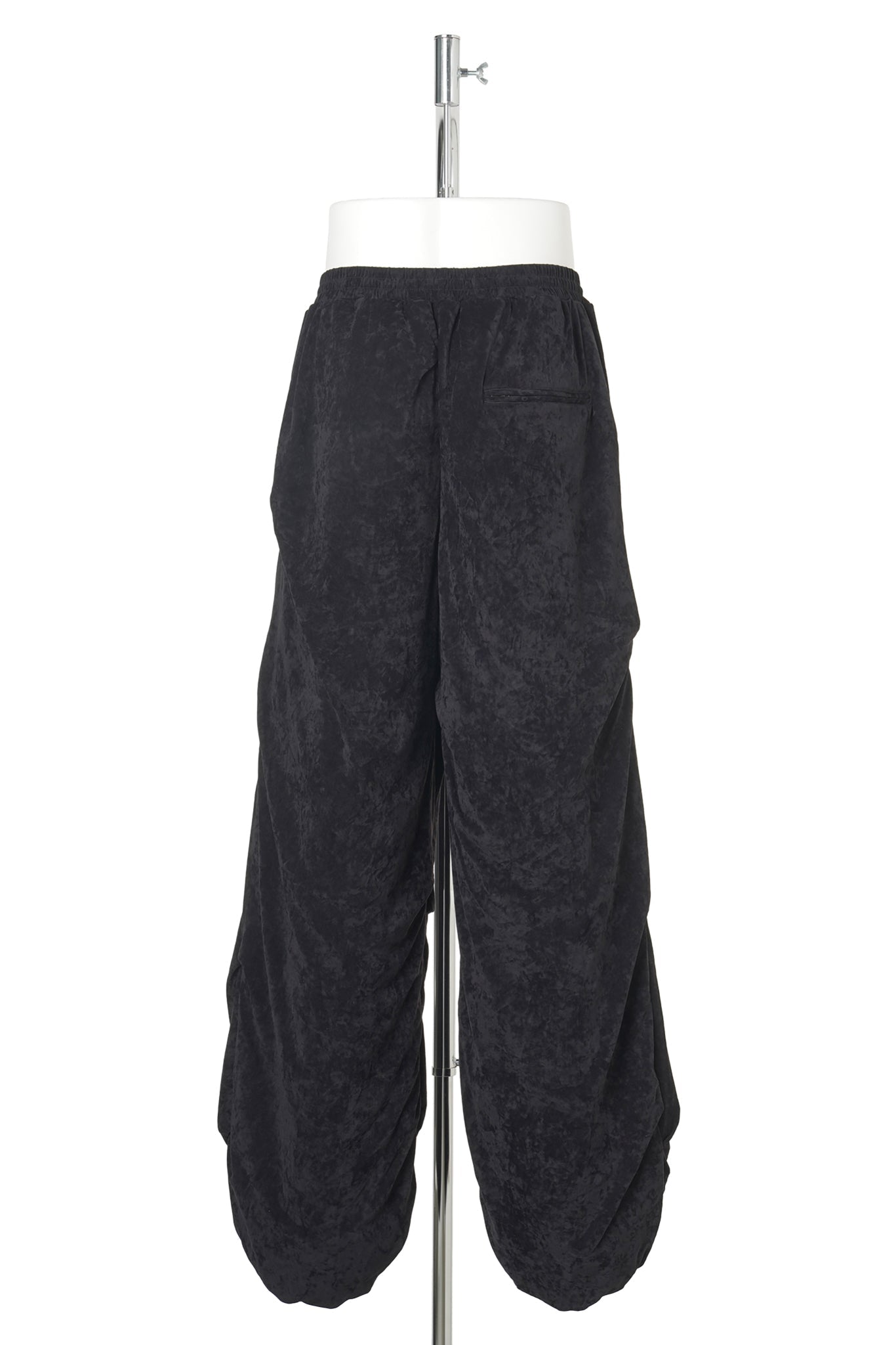 DEFLATED BALLOON VELOUR PANTS / BLACK