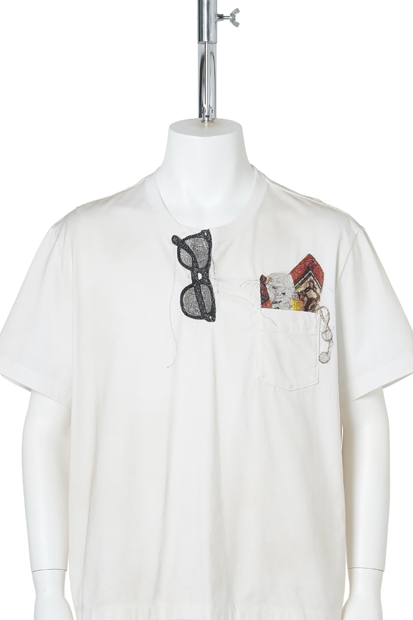 TROMPE L'OEIL EMBROIDERY T-SHIRT / WHITE