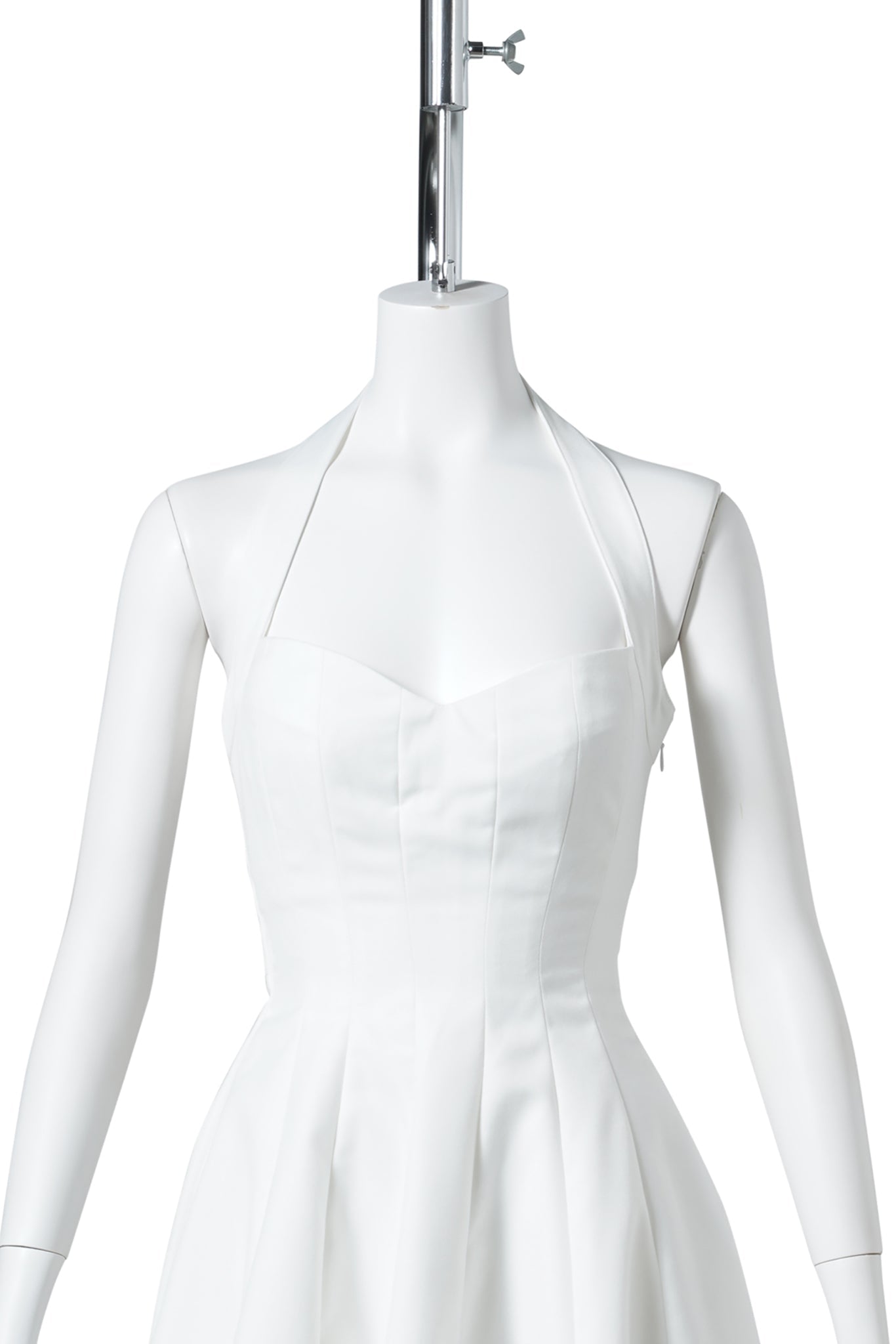 JULIETTE TWILL HALTER DRESS / IVORY