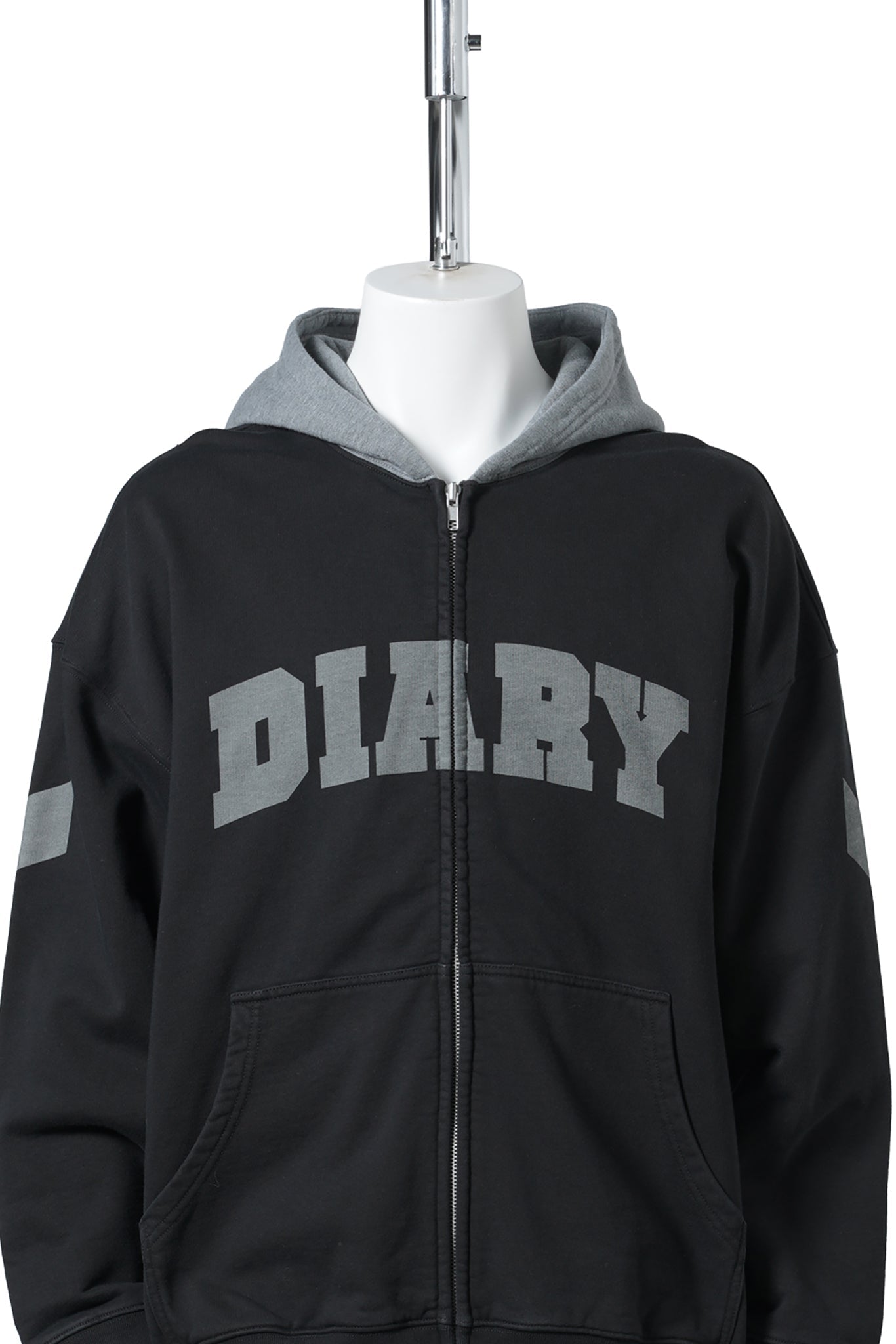 ARCH LOGO ZIP HOODIE / BLACK