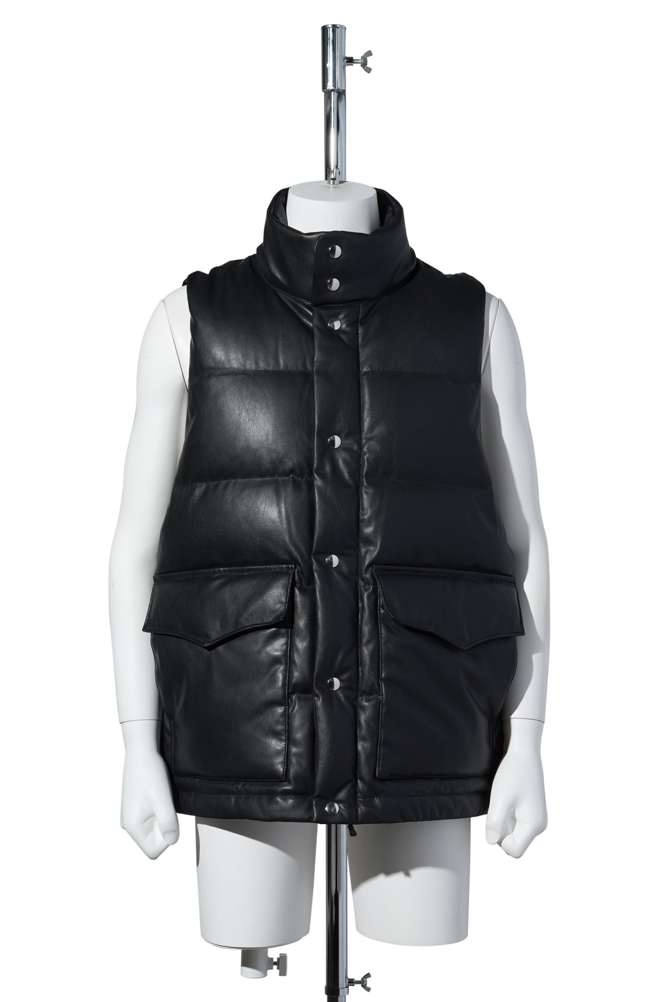 TECH 2WAY SYNTHETIC SKIN DOWN JACKET / BLACK