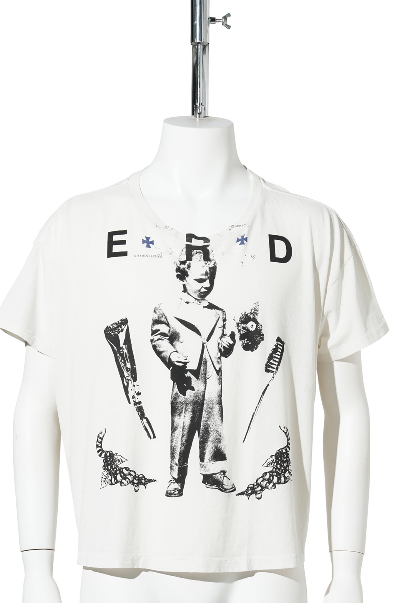 KATHOLISCHES TOOTHBRUSH T-SHIRT / FADED WHITE