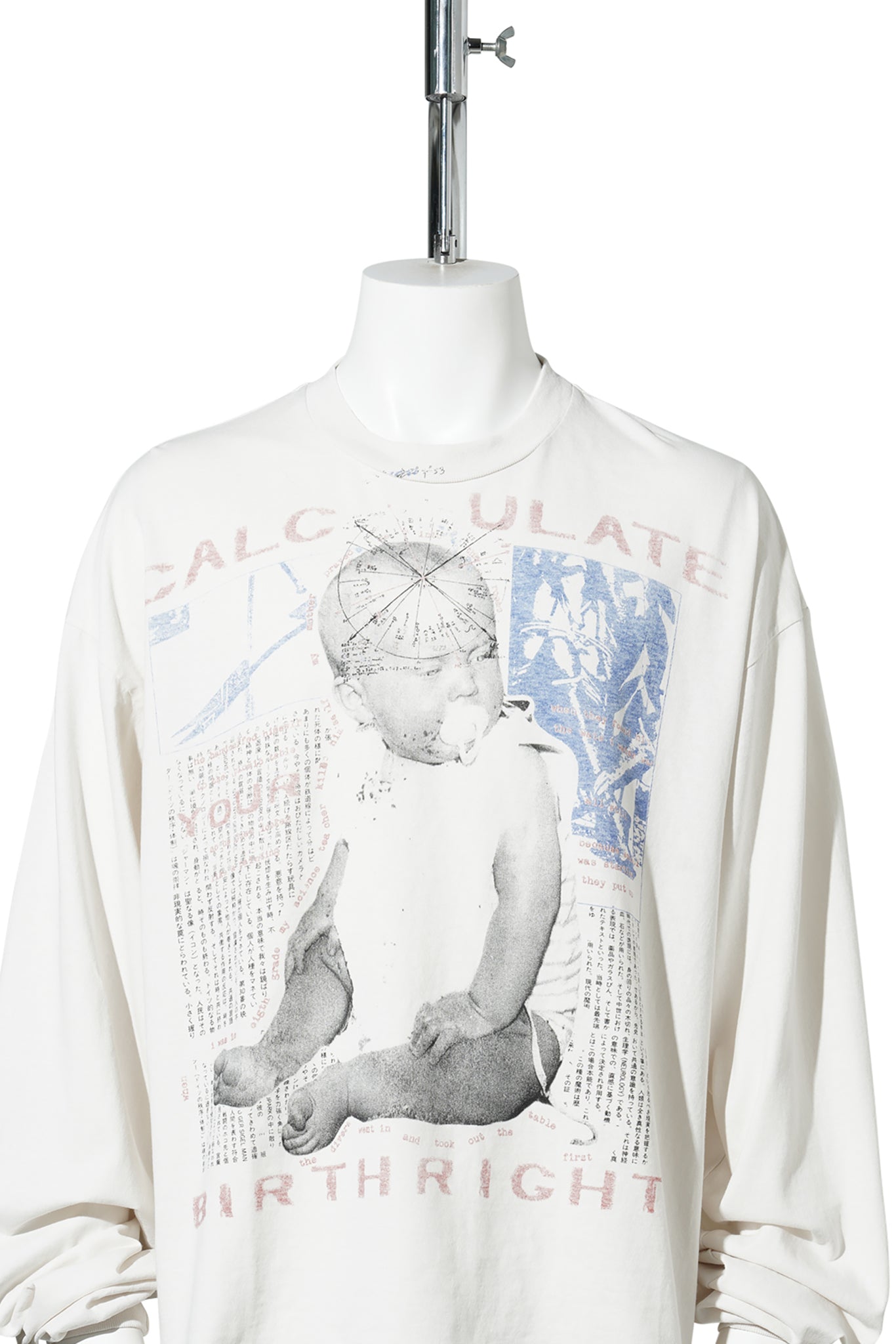 CALCULATE YOUR BIRTHRIGHT LS T-SHIRT / FADED WHITE