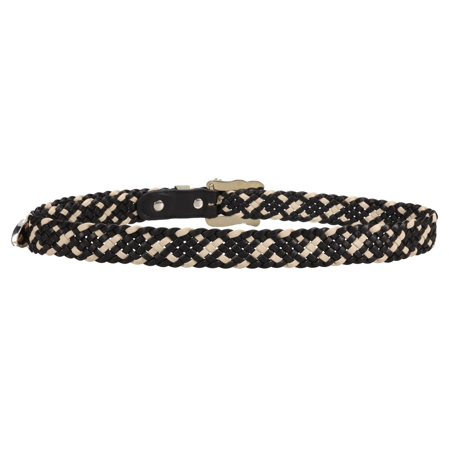 NEW BRAIDED BELT MIGNON / BLACK/IVORY
