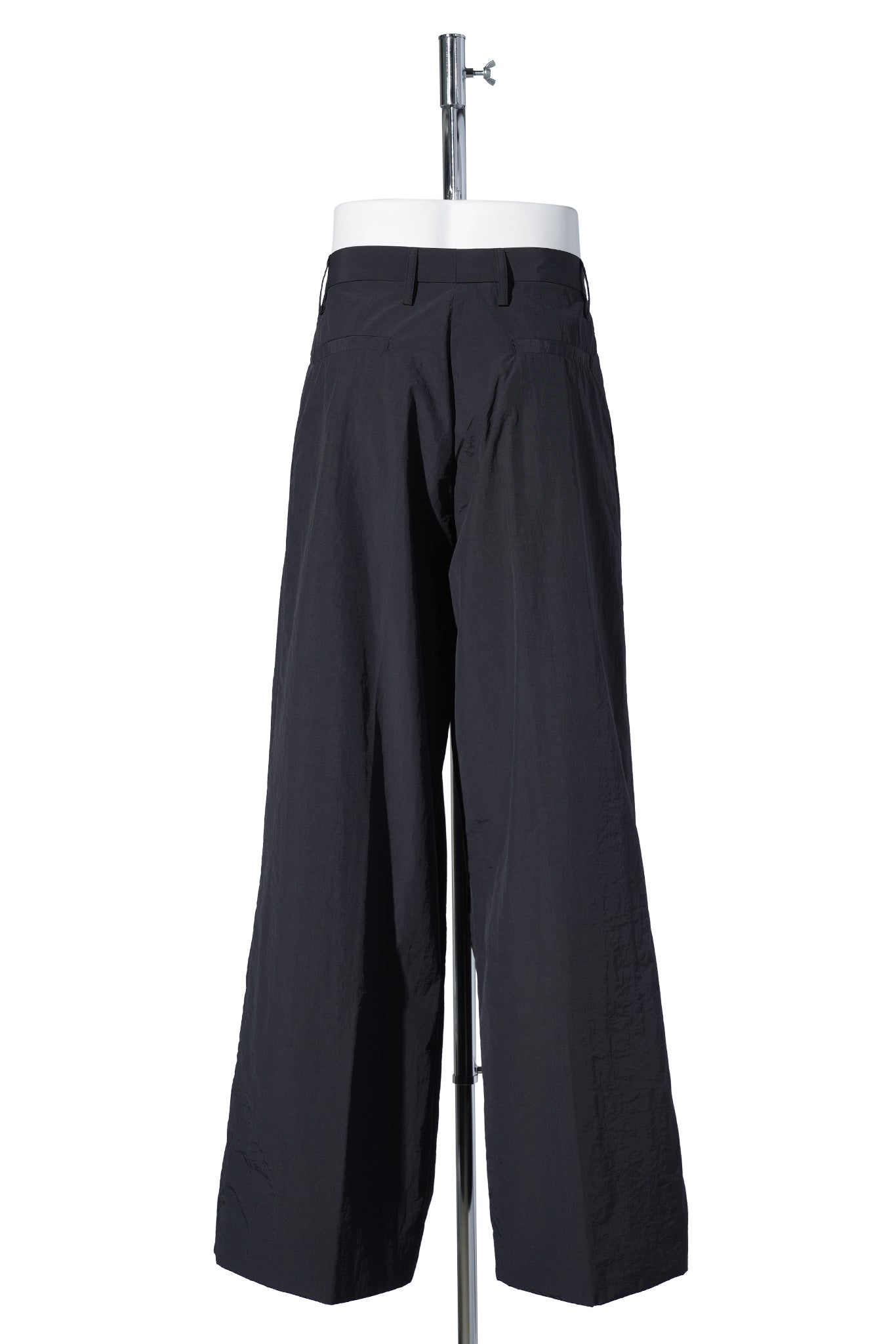 UNISEX NYLON PLEATED SUIT TROUSERS WOVEN / CHARCOAL