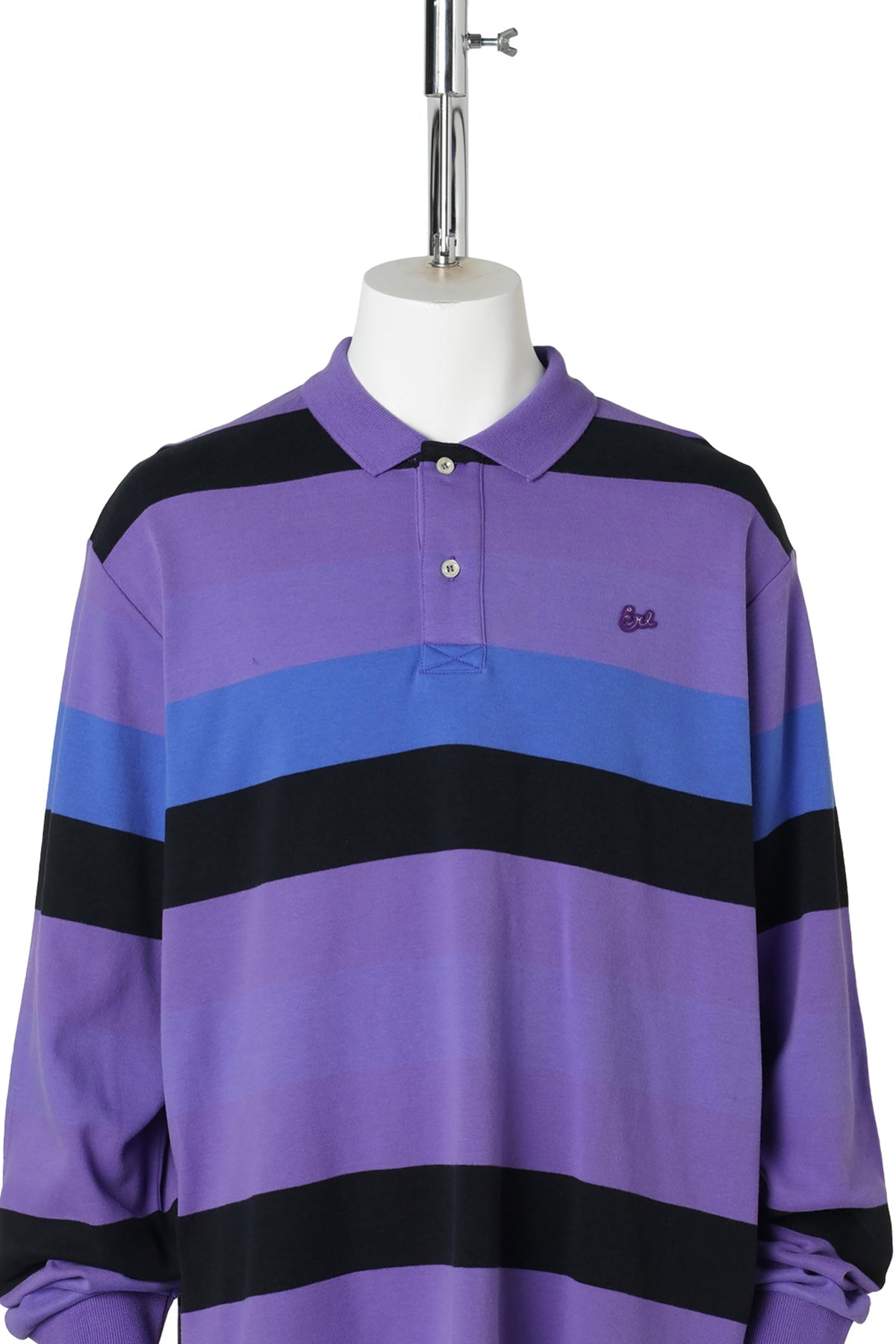UNISEX STRIPED RUGBY LONGSLEEVE / PURPLE