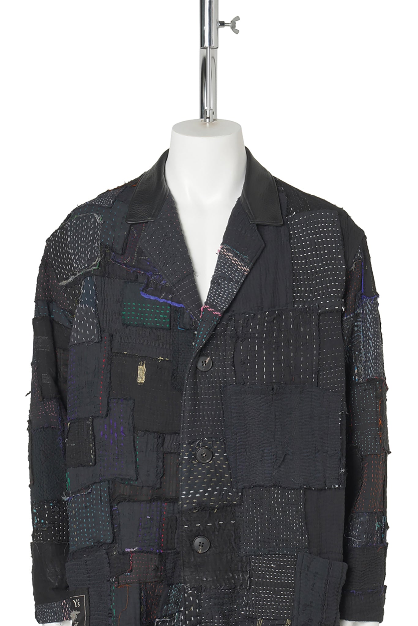 PATCHED KANTHA QUILT WORK JACKET / BLACK