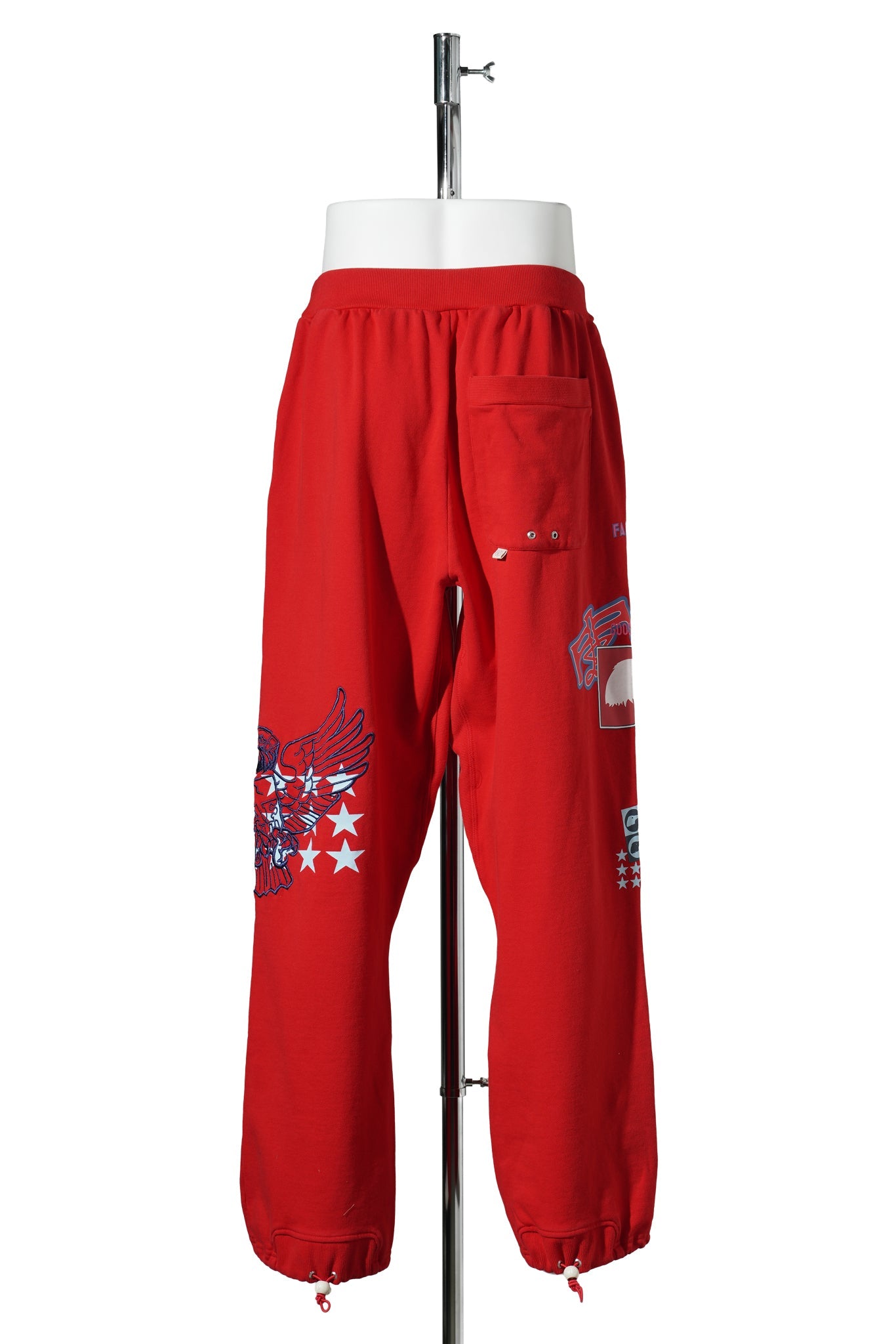 PRINTED BAGGY SWEAT PANTS / RED