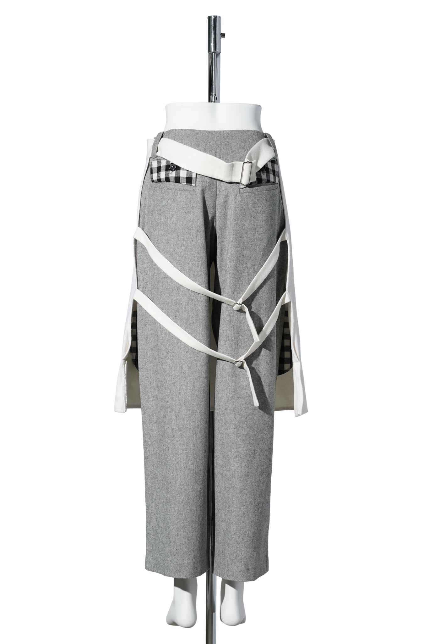HYBRID APRON PANTS / GREY/WHITE
