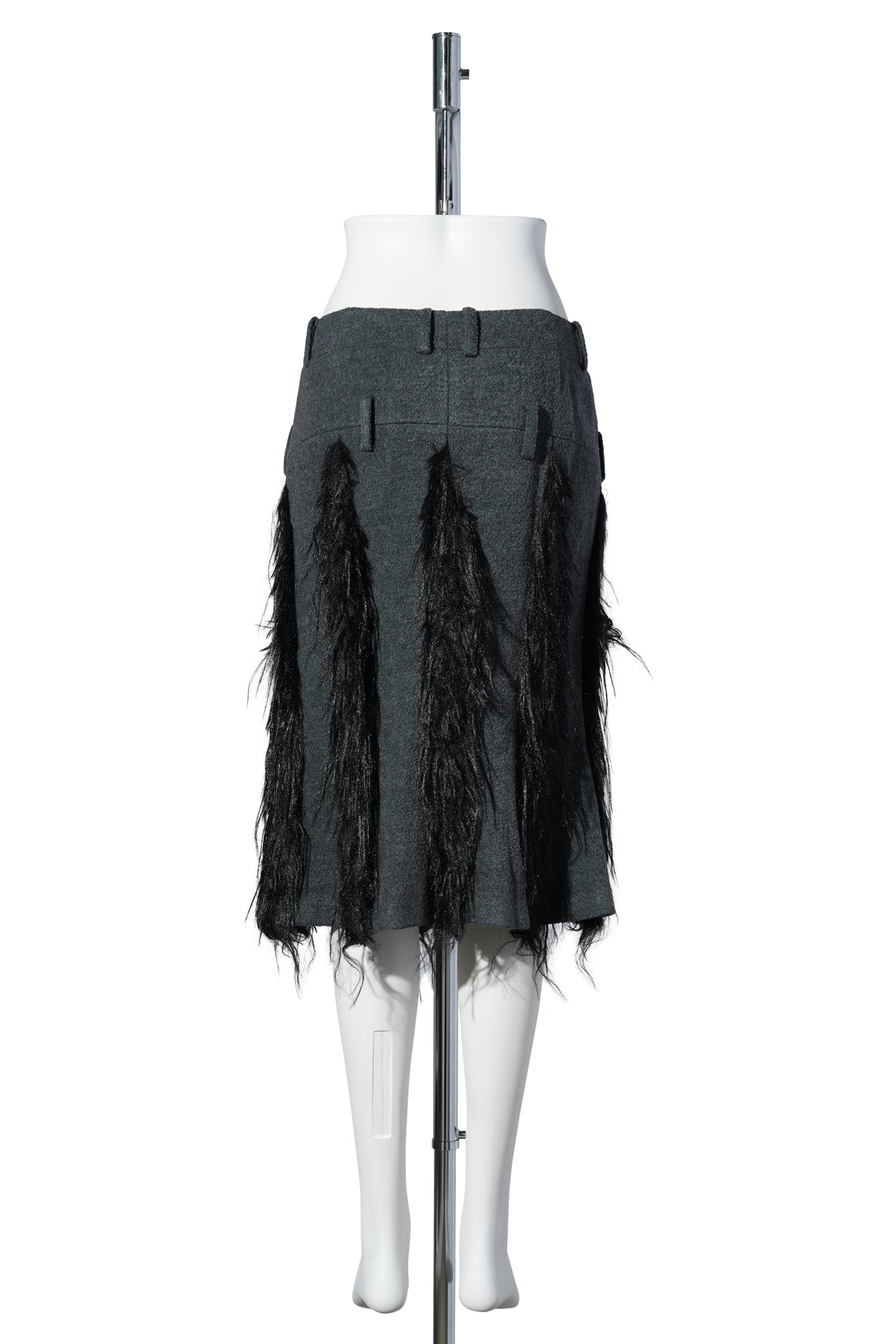 SHADOWY FUR SKIRT / TEAL BLACK