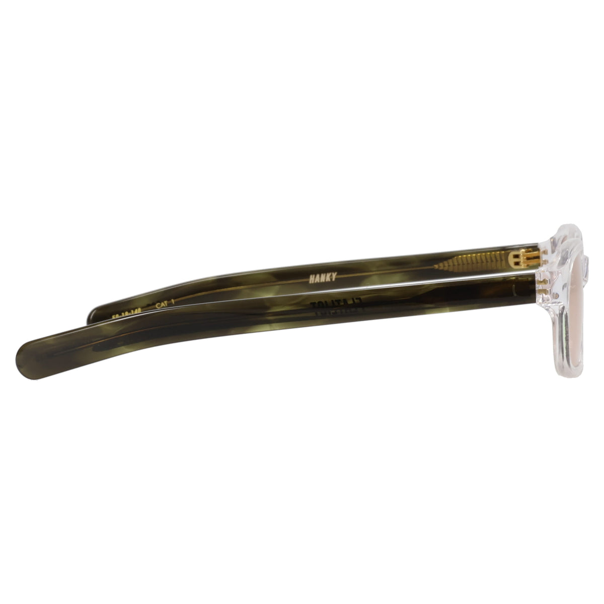 HANKY / CLEAR CRYSTAL OLIVE HORN/PEACH LENS