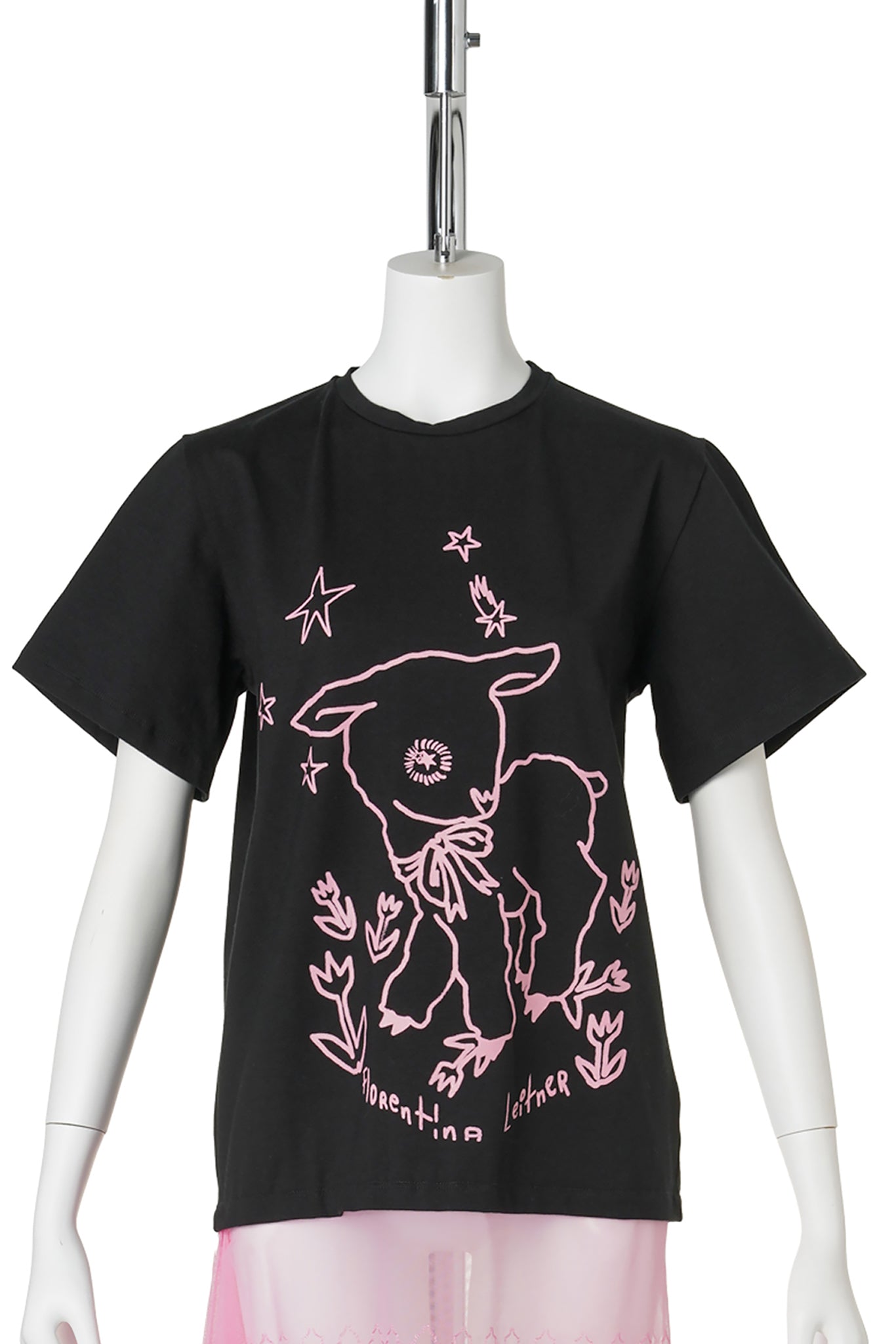 TERECE T-SHIRT / BLACK AND PINK