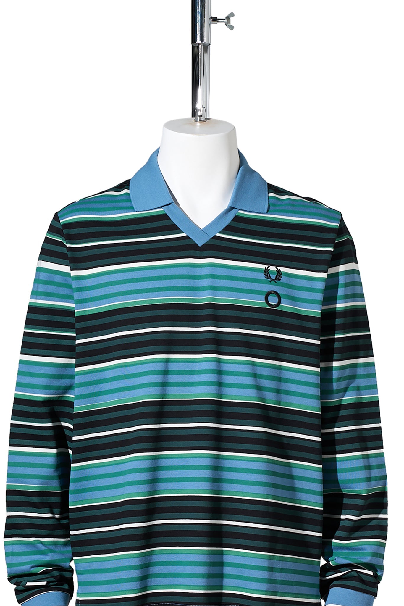 CGーOVERPRINT LONG SLEEVE POLO SHIRT / 75B:CRAIG LIGHT BLUE