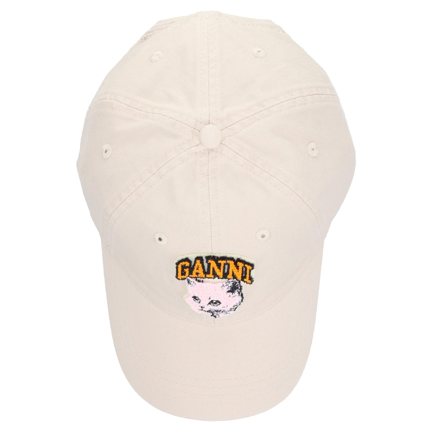 WASHED COTTON CANVAS CAT CAP / EGRET