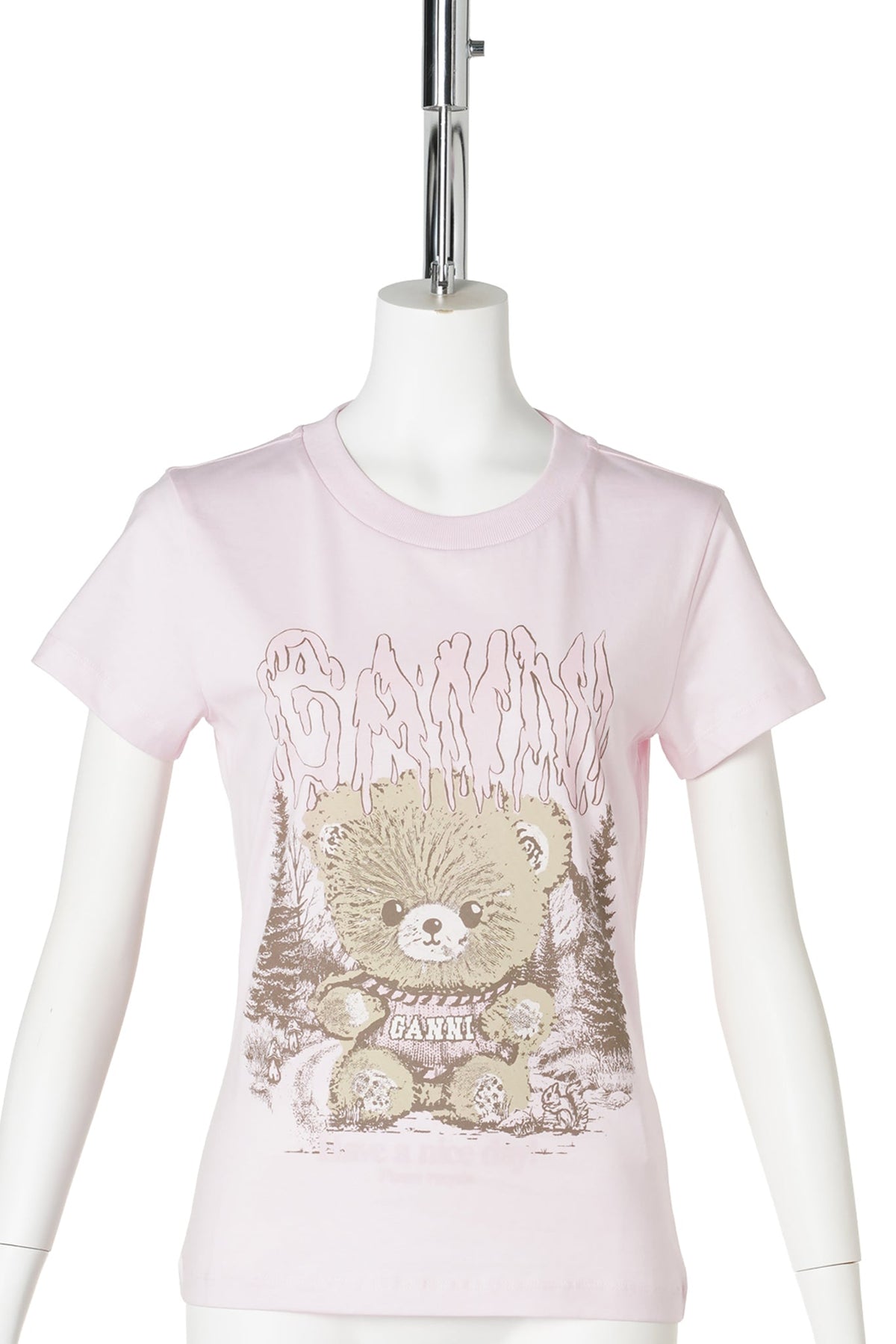 BASIC COTTON JERSEY BABY FIT TEDDY FOREST / CHALKPINK