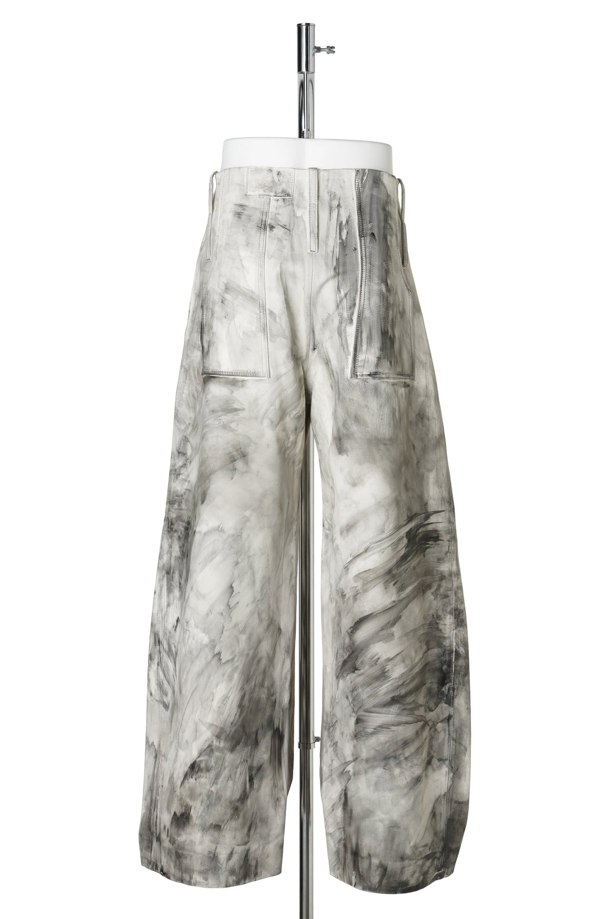 WIDE LEG PANTS / WHITE/GREY