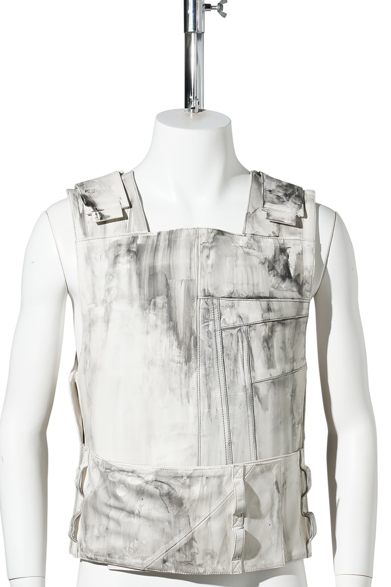 LEATHER VEST / OFF WHITE