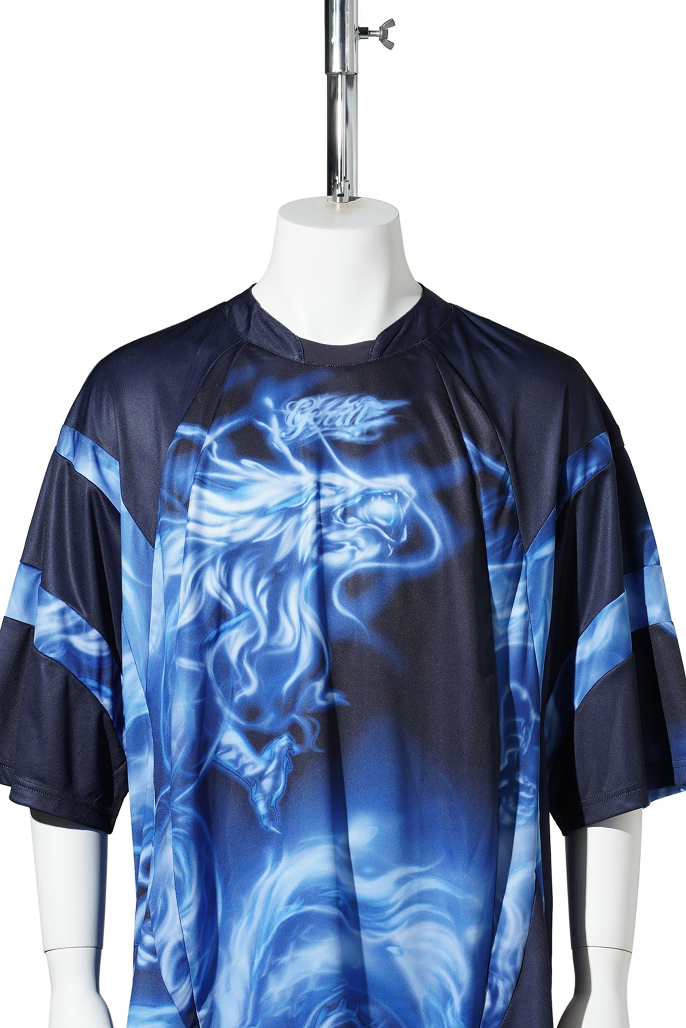 PRINTED T-SHIRT / BLACK/BLUE