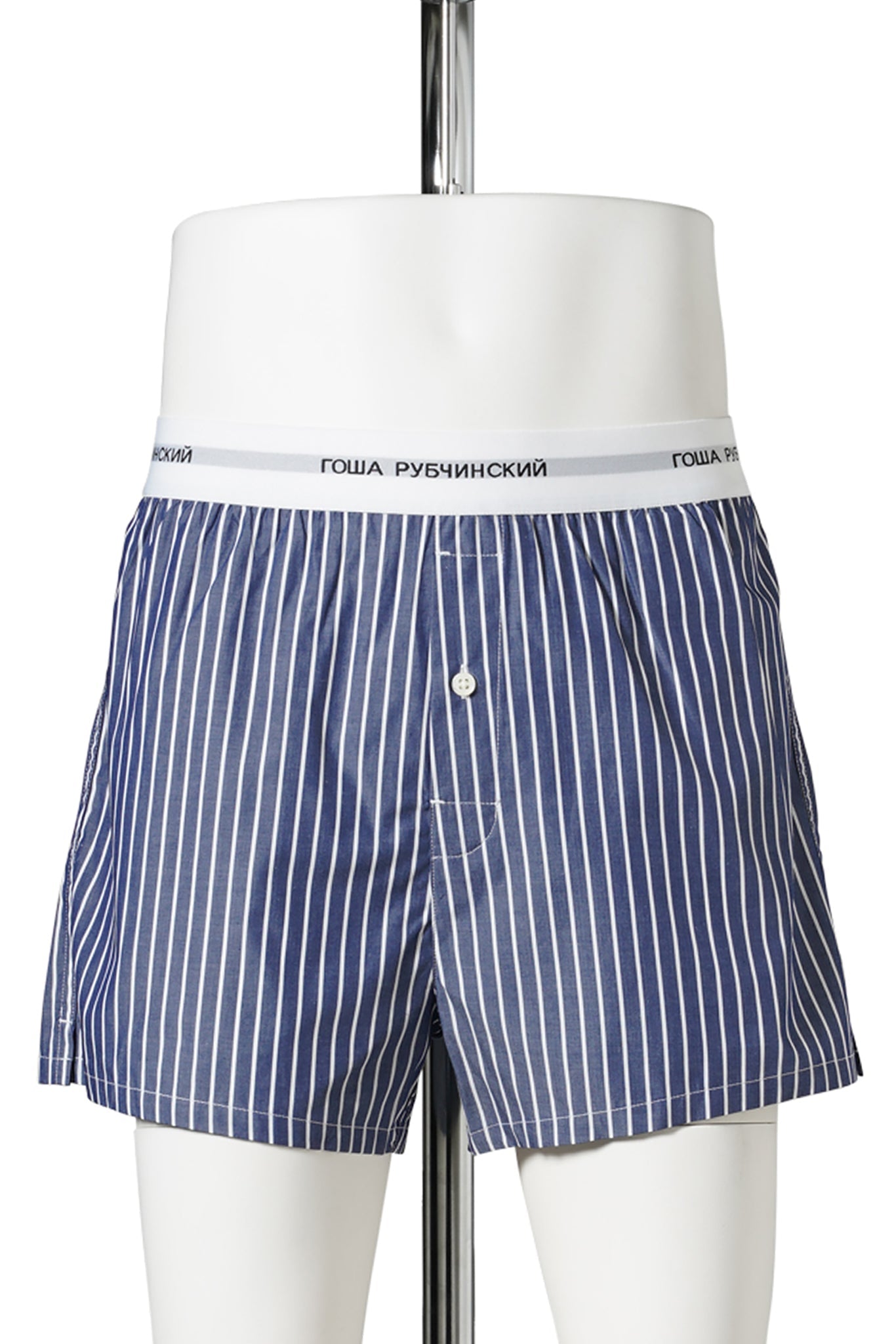 WOVEN BOXER SHORTS / NAVY-WHITE