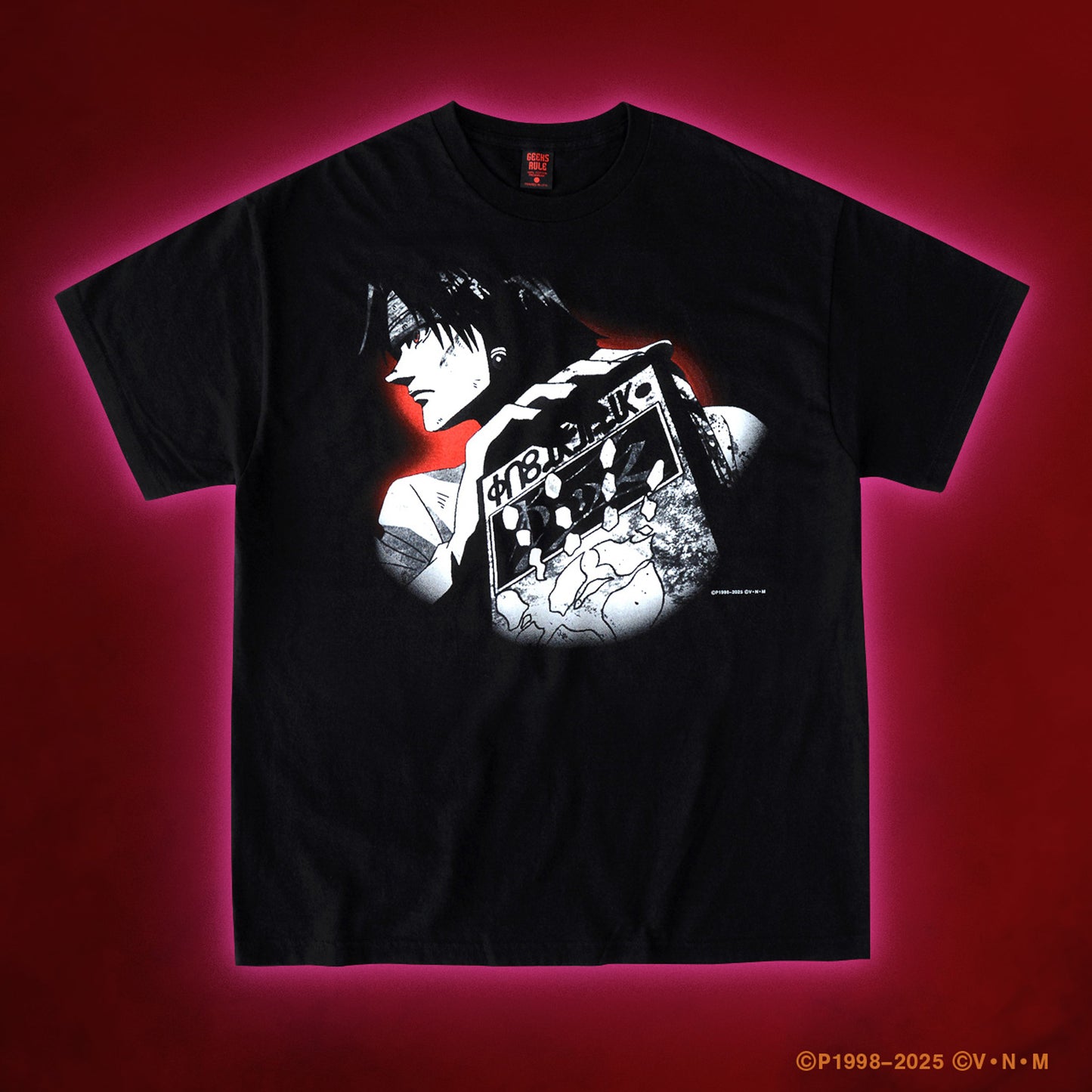 HUNTERxHUNTER x GEEKS RULE SILKSCREEN PRINTING T SHIRT "クロロ" / BLACK