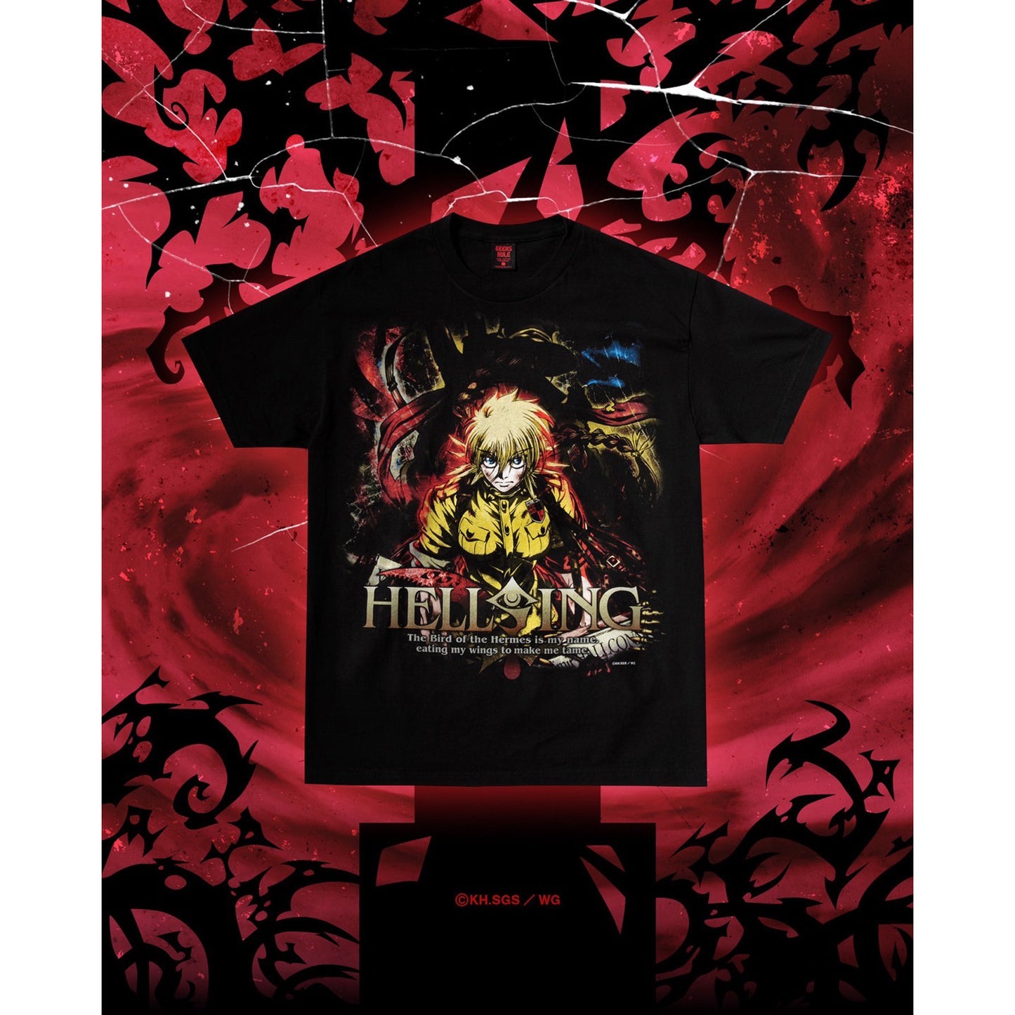 HELLSING OVA x GEEKS RULE 15 SILKSCREEN PRINTING T SHIRT “セラス" / BLACK