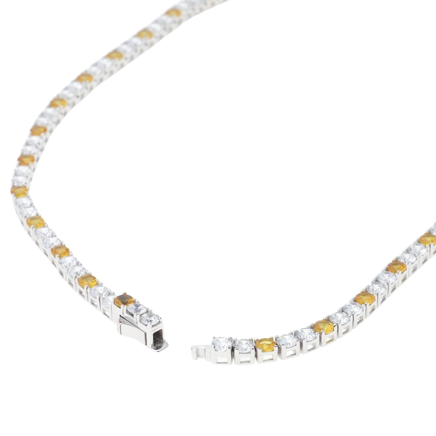 SIGNAL TENNIS NECKLACE / SILVER/AMBER